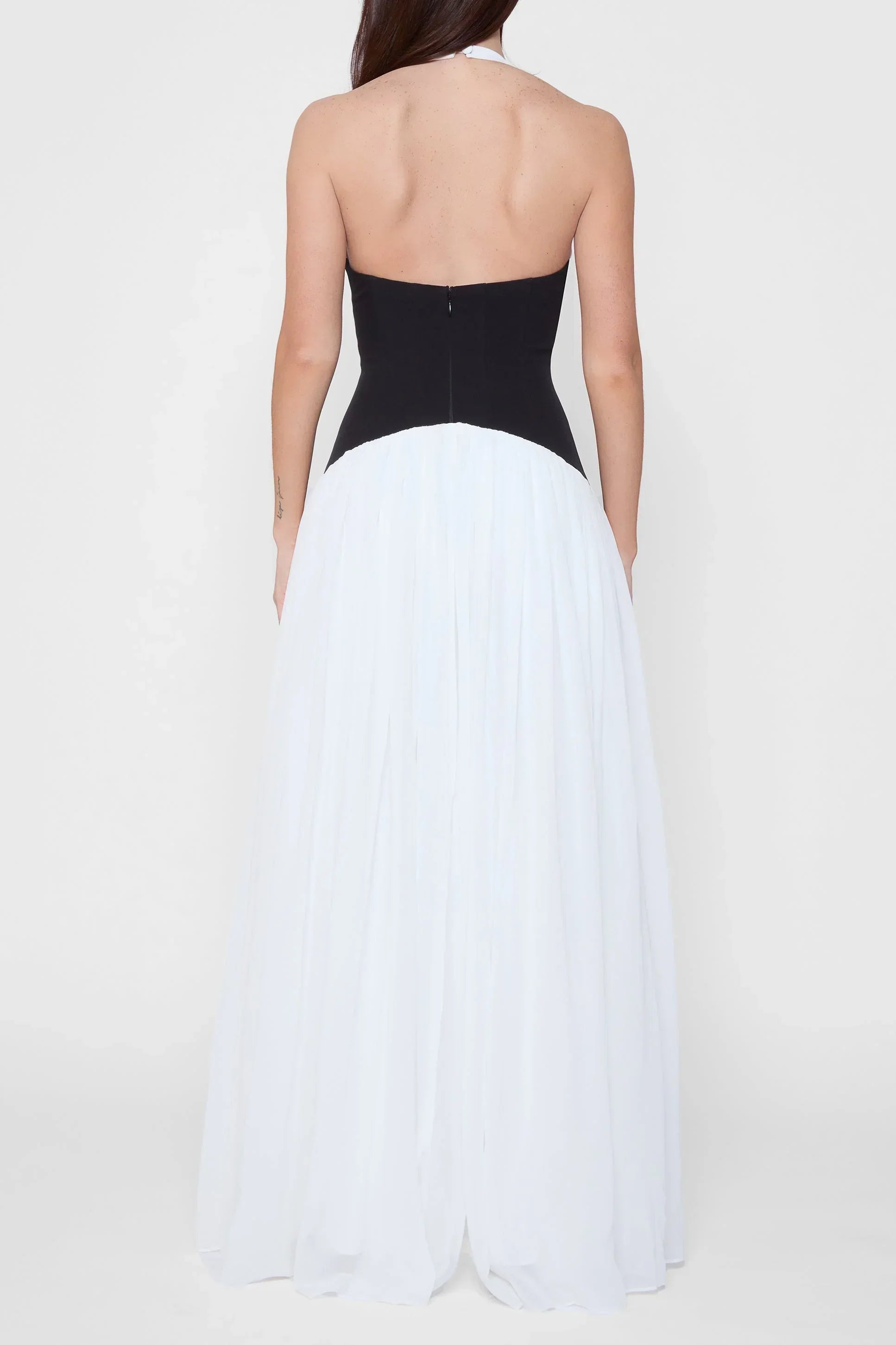 Leia | Sculpting Corset Waist Plunge Halterneck Maxi Dress