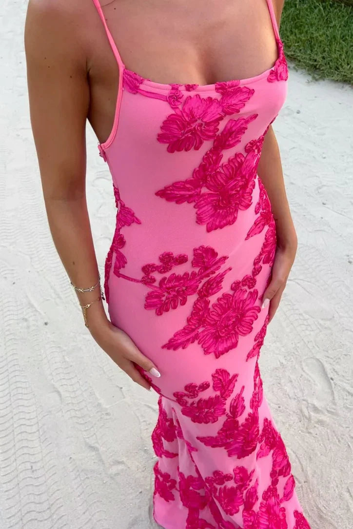 Fiona | Women's Sleeveless Floral BodyCon Maxi Summer Dress