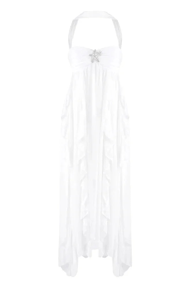 Imogen | Women's Strapless Ruffled Maxi Wedding Guest Dress