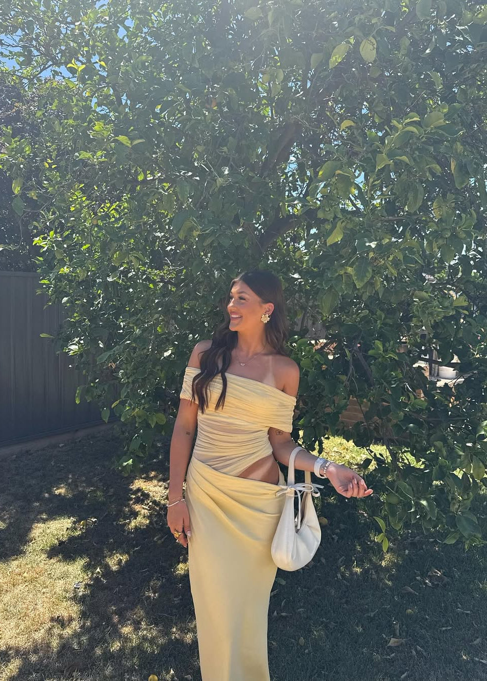Jazelle | Women's Yellow Elegant Strapless Maxi Summer Prom Dress