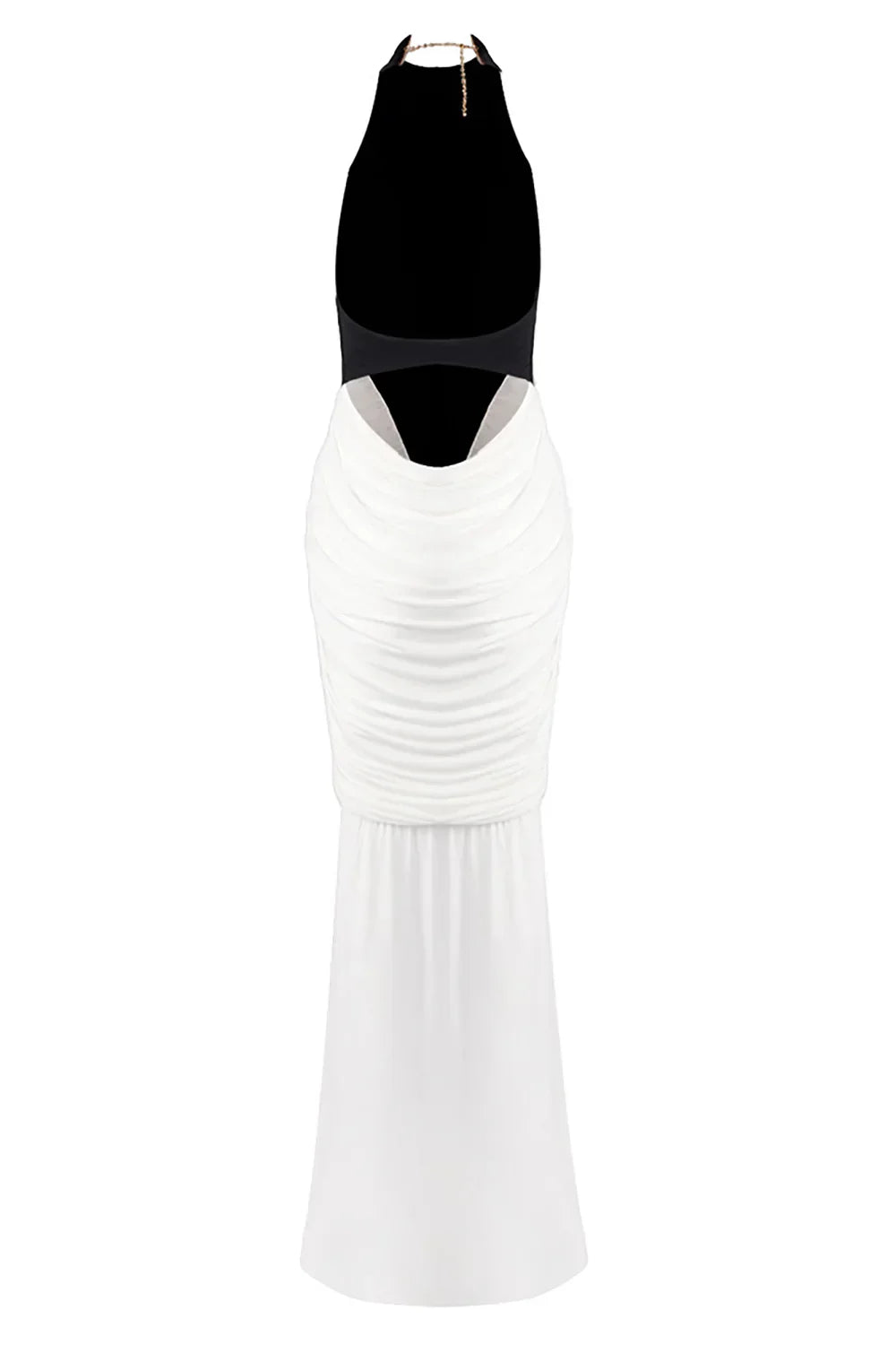 Women's Sleeveless Backless Ruched Bodycon Maxi Dress