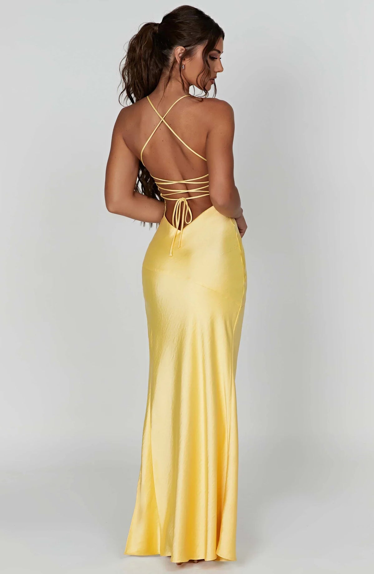 Daisy | Satin Plunge Maxi Dress with Thigh-High Split