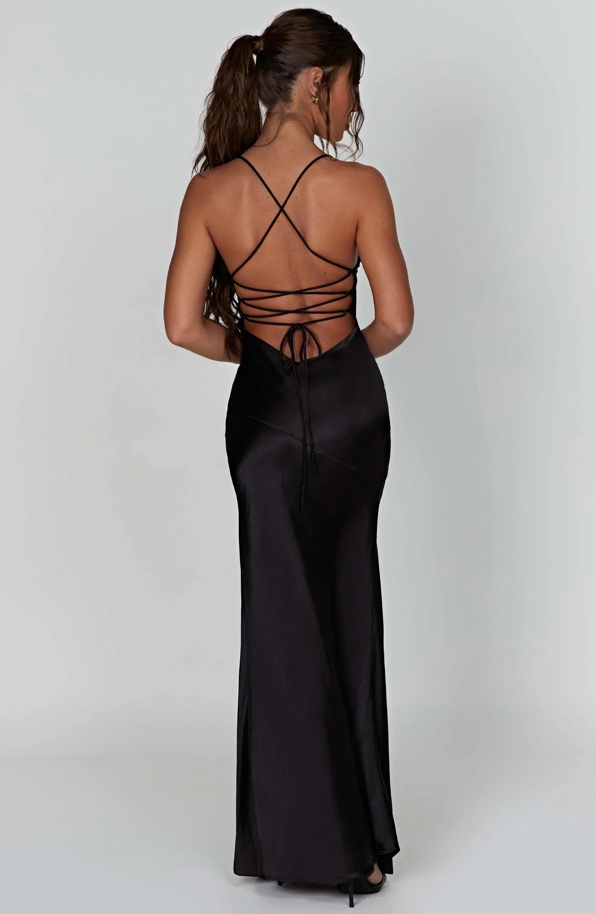 Daisy | Satin Plunge Maxi Dress with Thigh-High Split