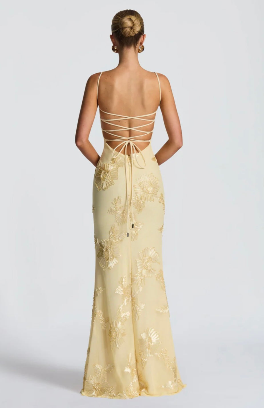 Justine | Underwired Corset Floral Appliqué Maxi Dress