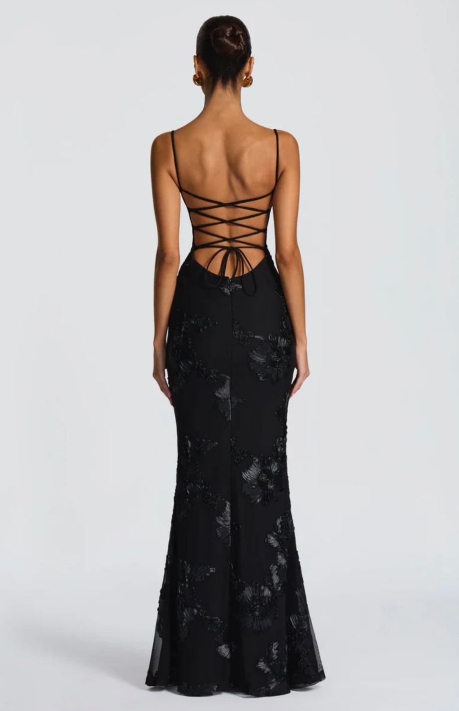 Soraya | Underwired Mesh Corset Floral Ribbon Maxi Dress