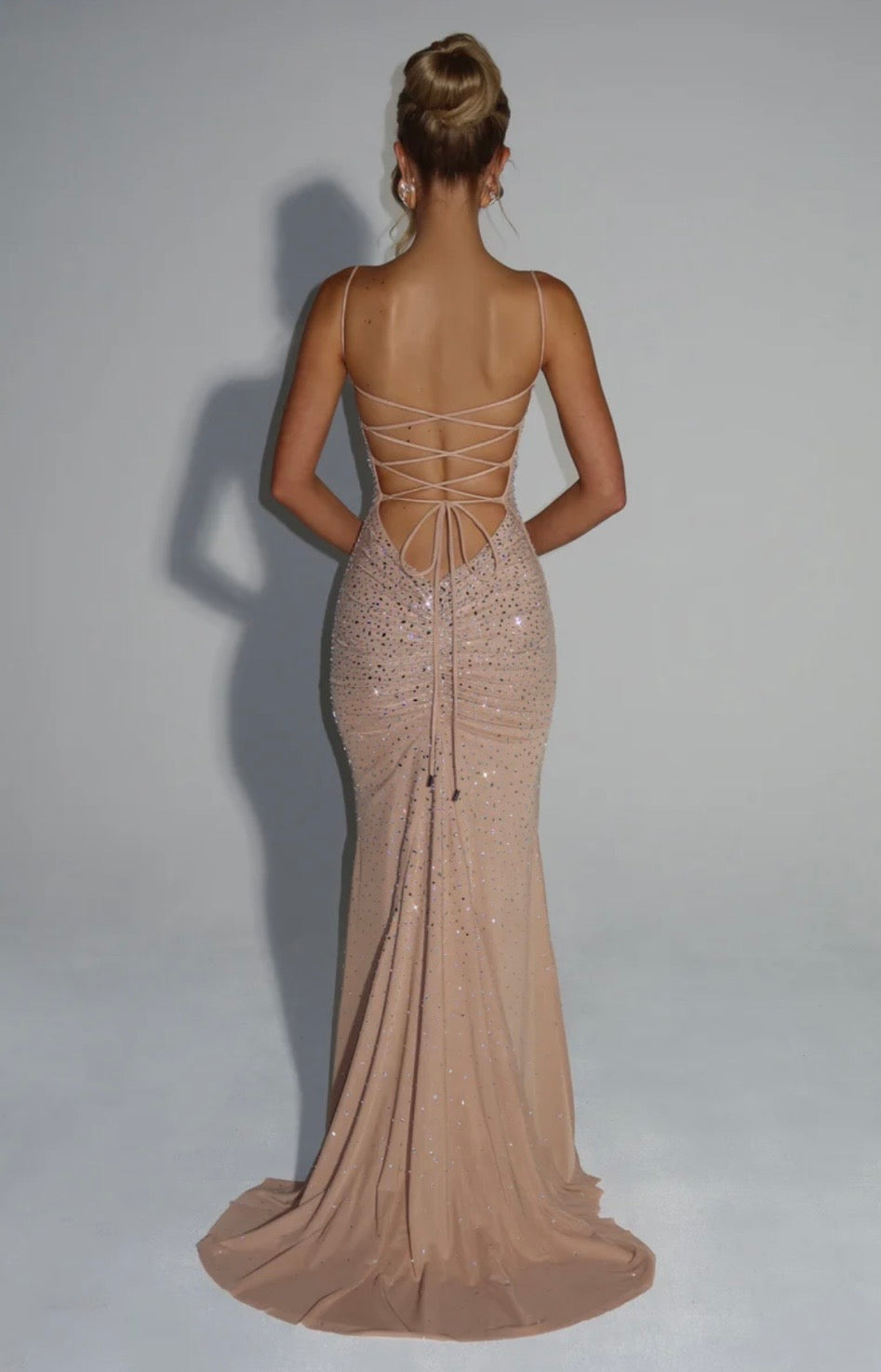Josie | Sculpted Bodice Refined Opulence Shimmer Maxi Dress