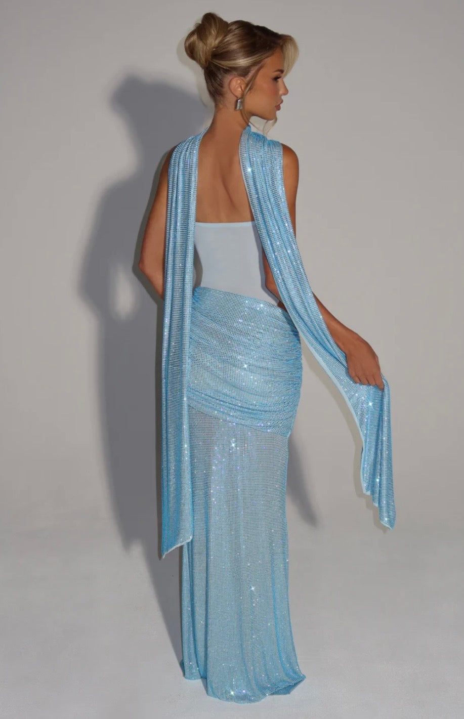 Estelle | Strapless Draped Panel Ruched Maxi Dress