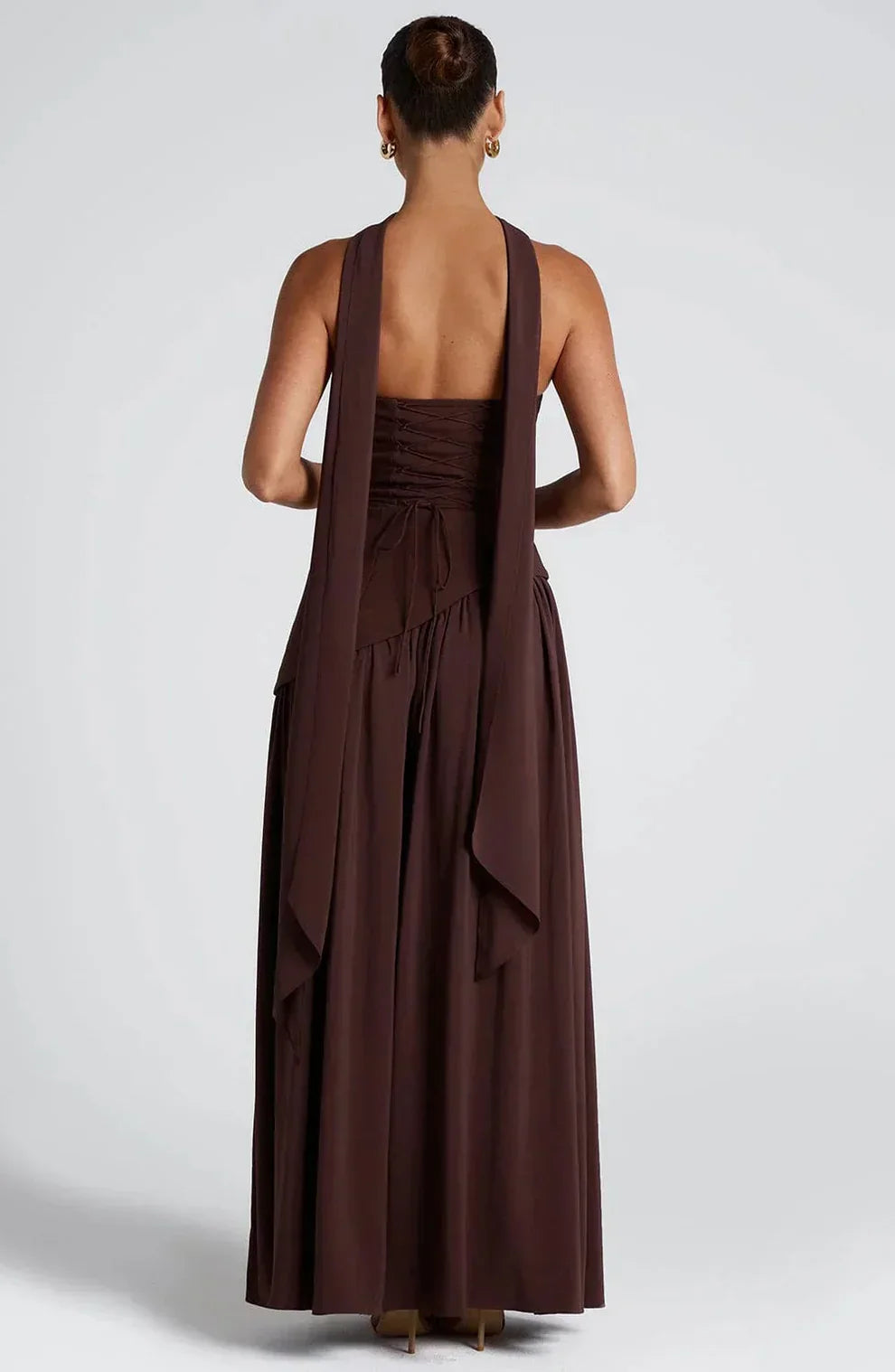 Donna | Asymmetrical Strapless Sculpted Maxi Dress