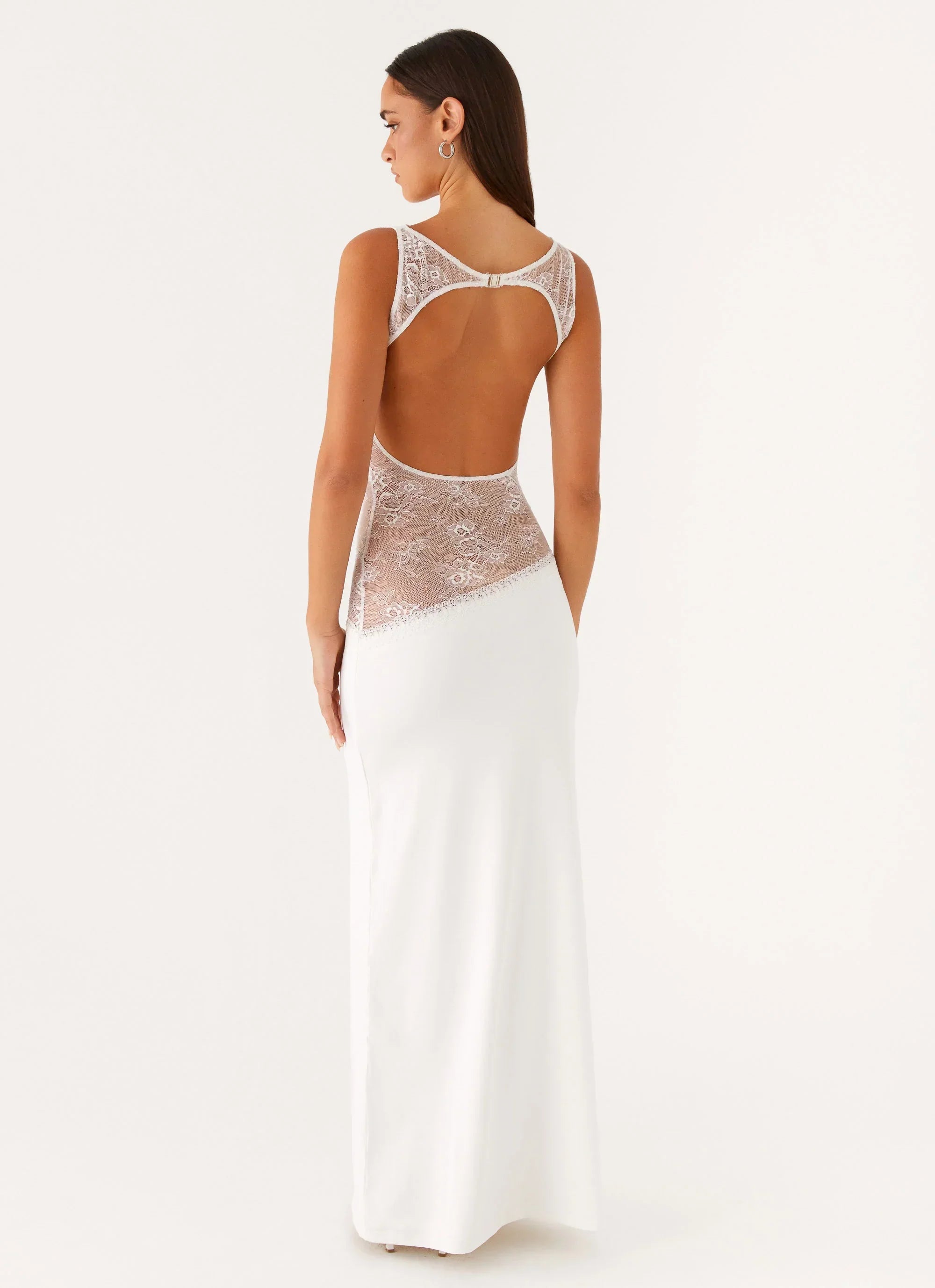 Lucinda | Open Back Lace Panel Maxi Dress