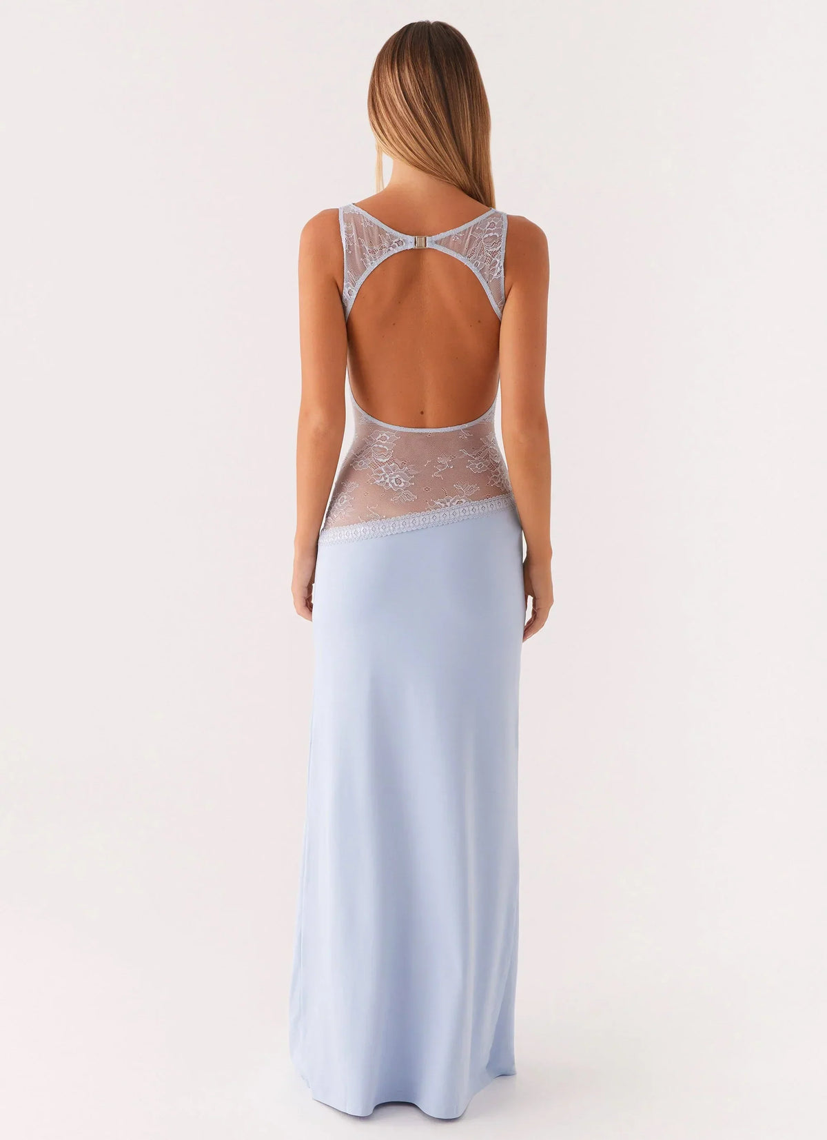 Lucinda | Open Back Lace Panel Maxi Dress