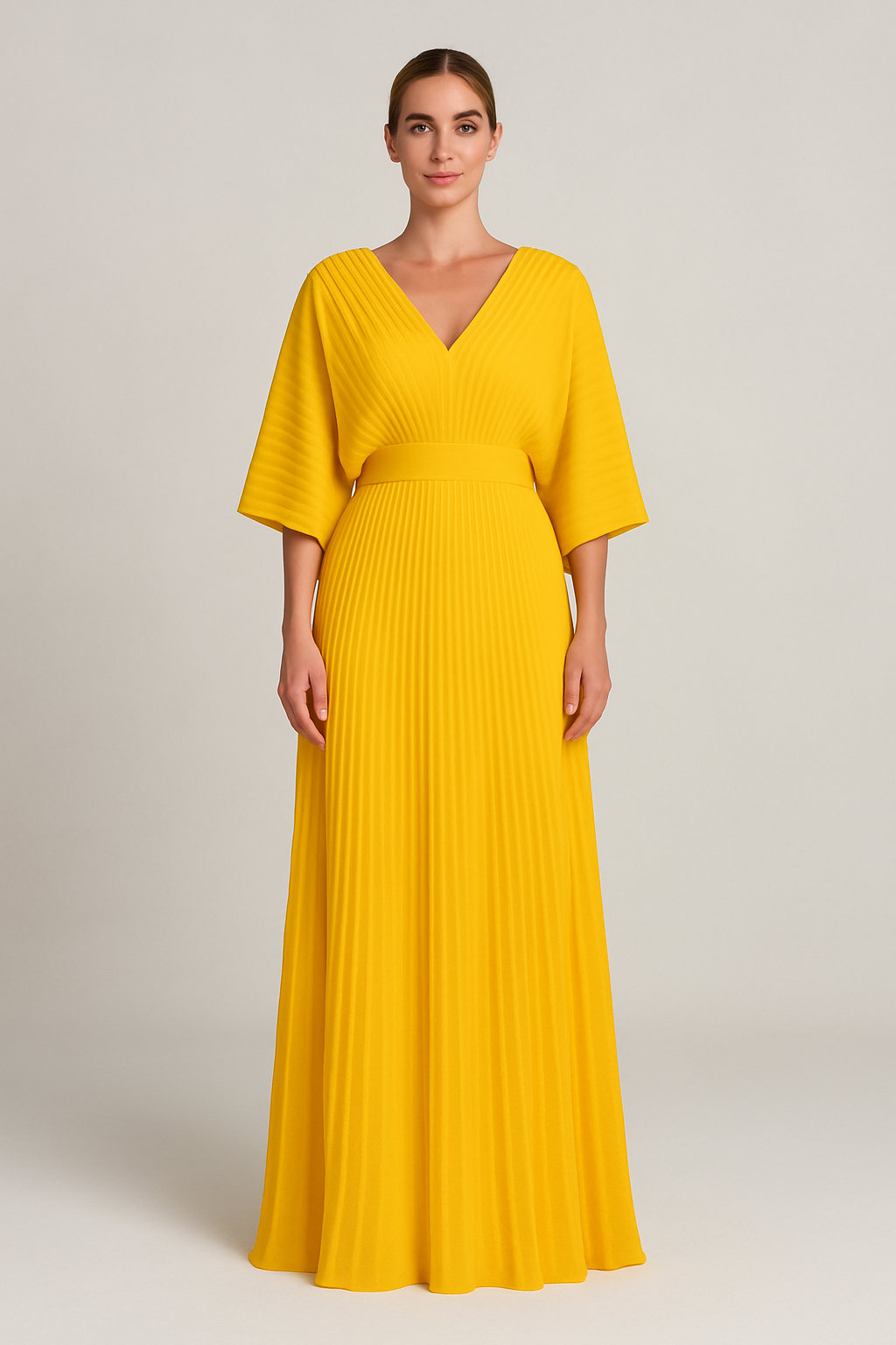 Maddy | Sophisticated Summer Vibrant Pleated Maxi Dress