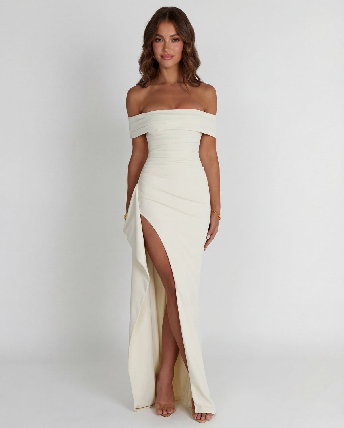 Belle | Bodycon Off-Shoulder Ruched Maxi Dress