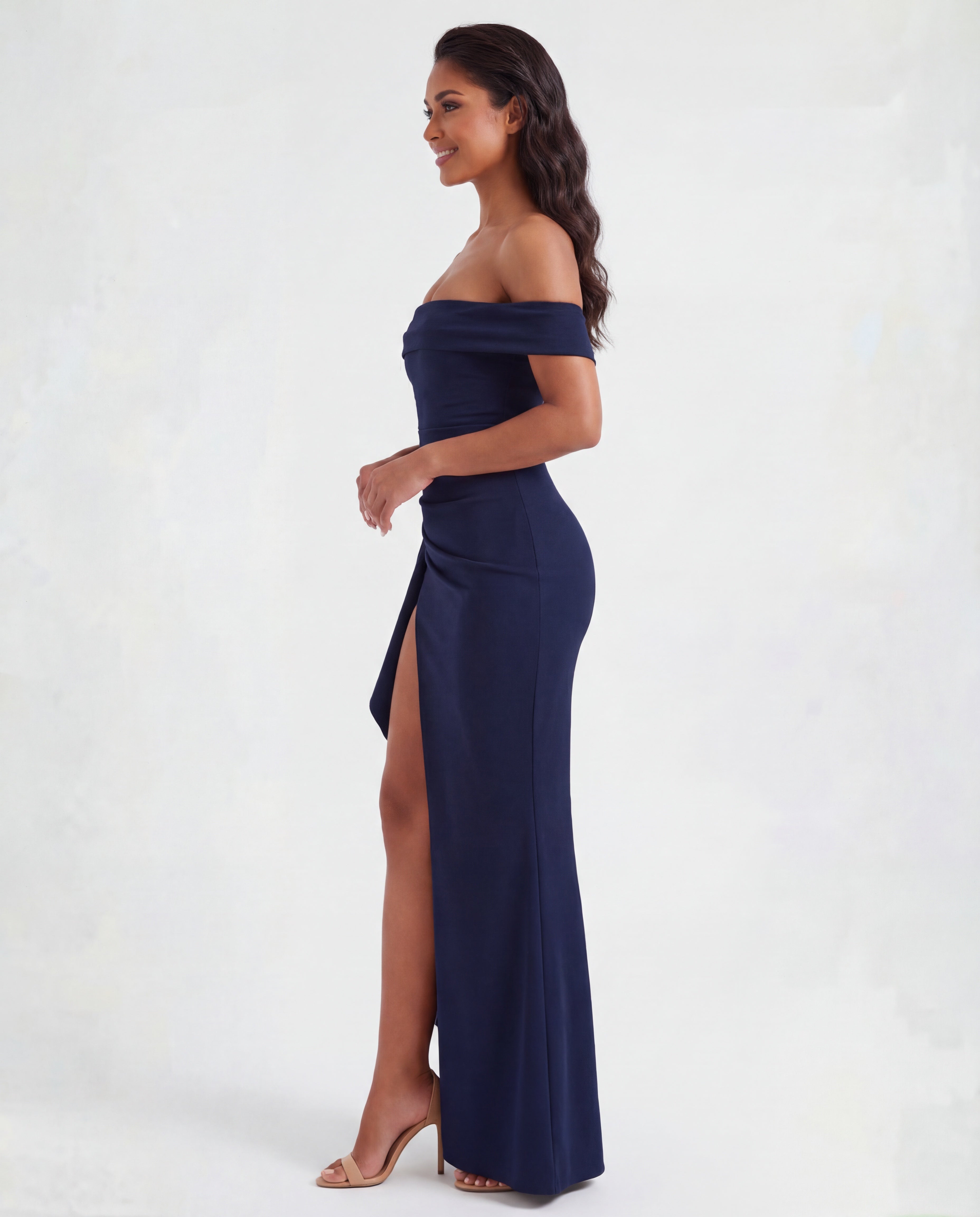 Belle | Bodycon Off-Shoulder Ruched Maxi Dress
