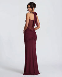 Rosabella |  Radiant Yellow Halter Neck Ruched Maxi Dress