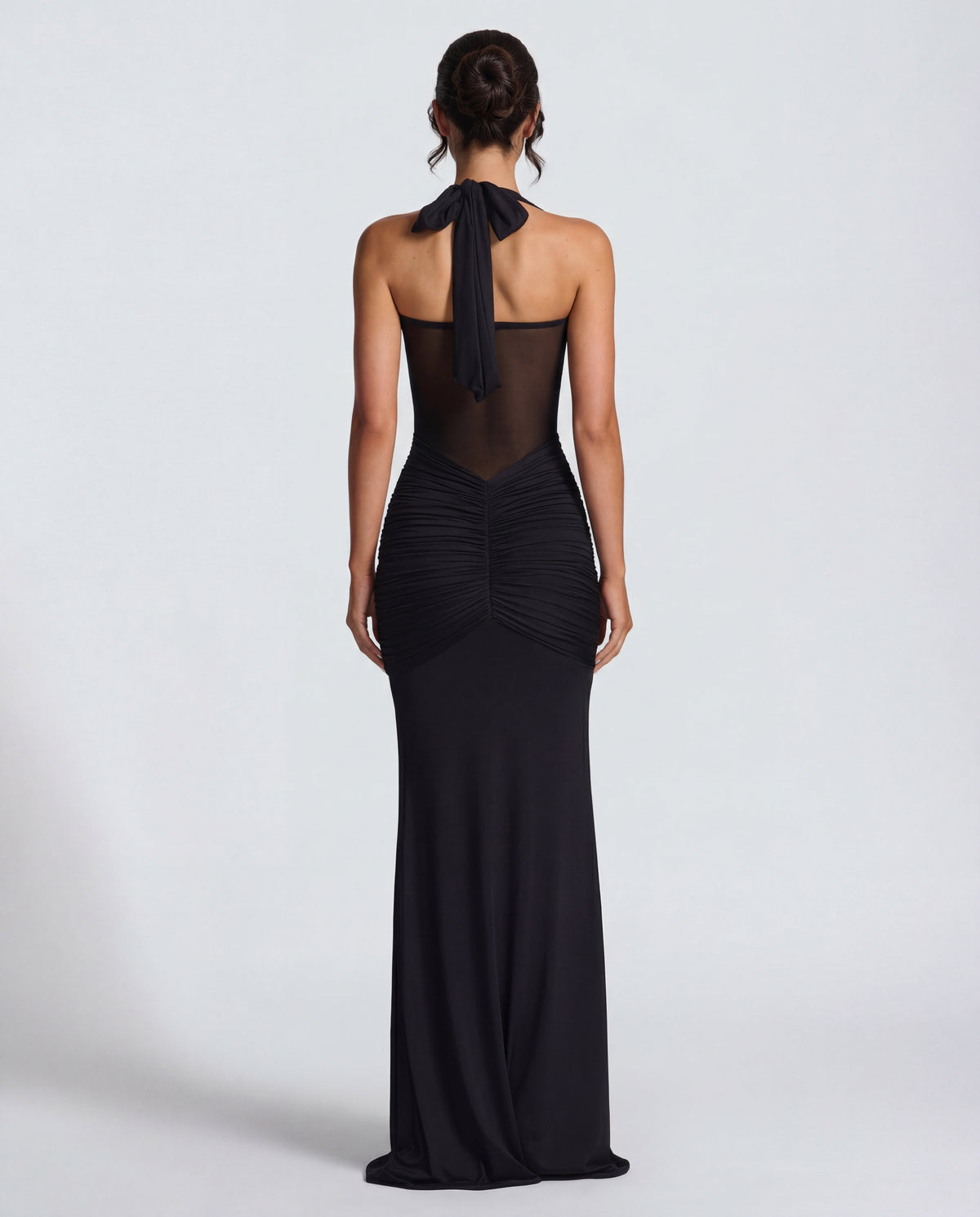 Rosabella |  Radiant Yellow Halter Neck Ruched Maxi Dress
