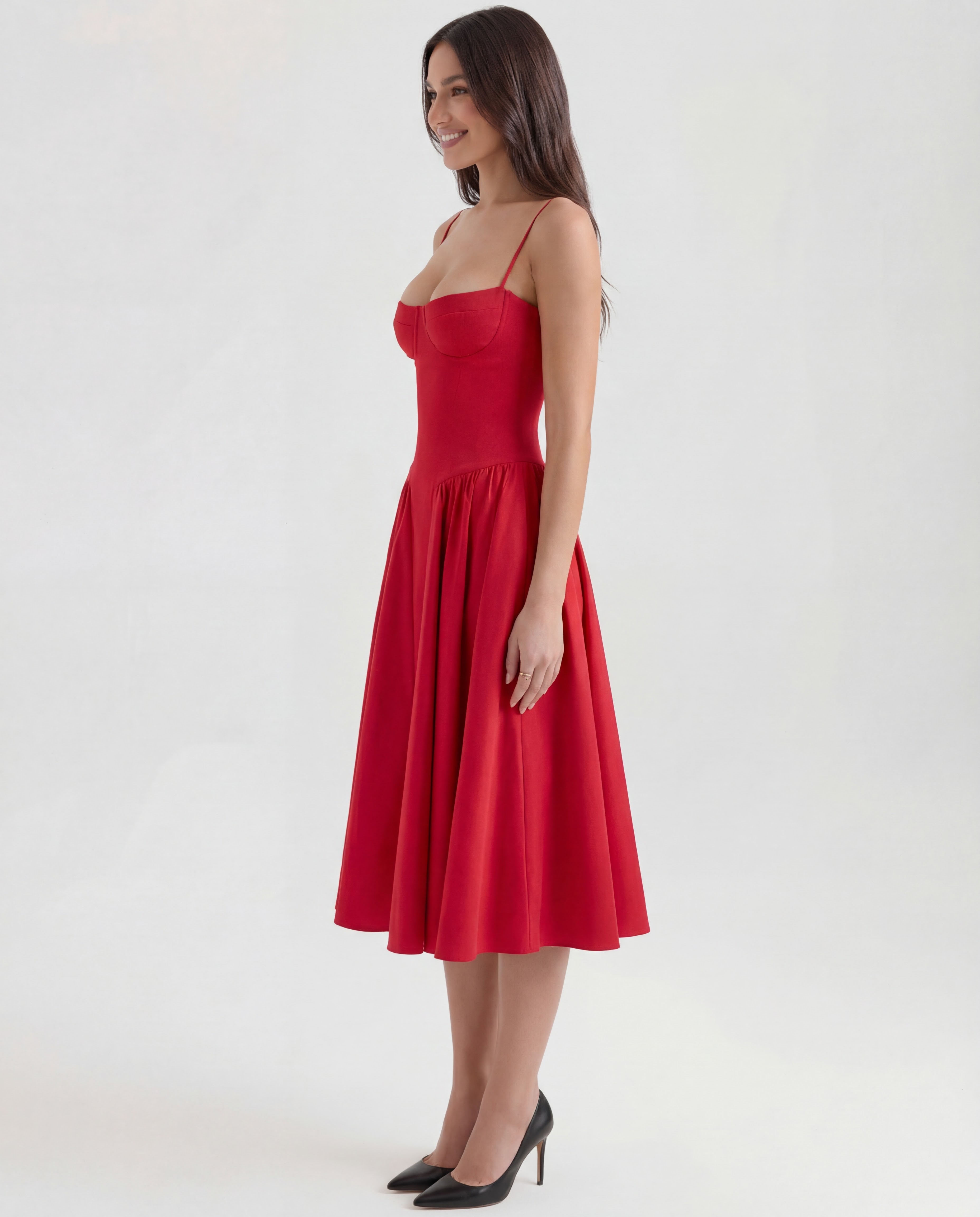 Amaria | Underwired Sweetheart Neckline Corset Midi Dress