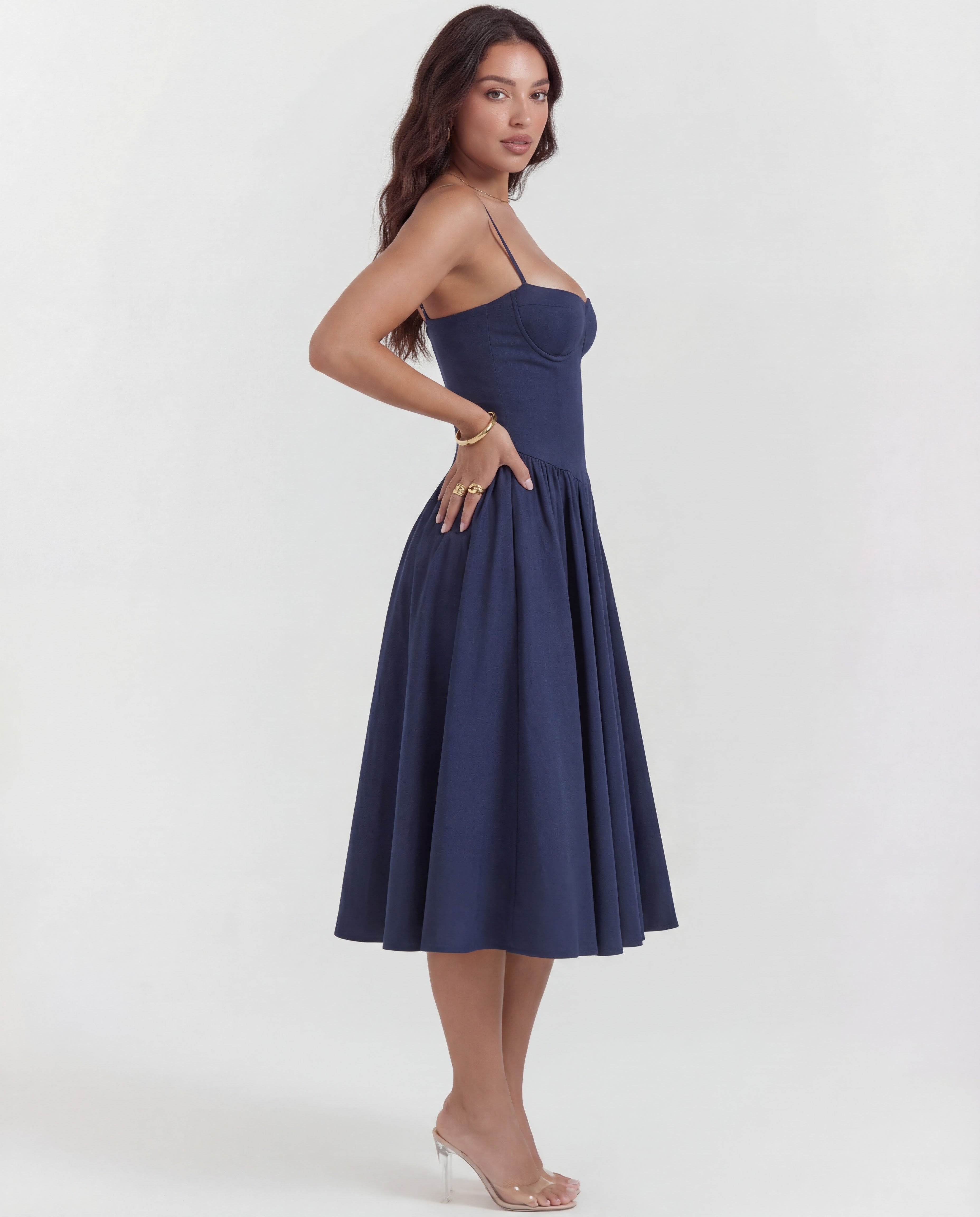 Amaria | Underwired Sweetheart Neckline Corset Midi Dress