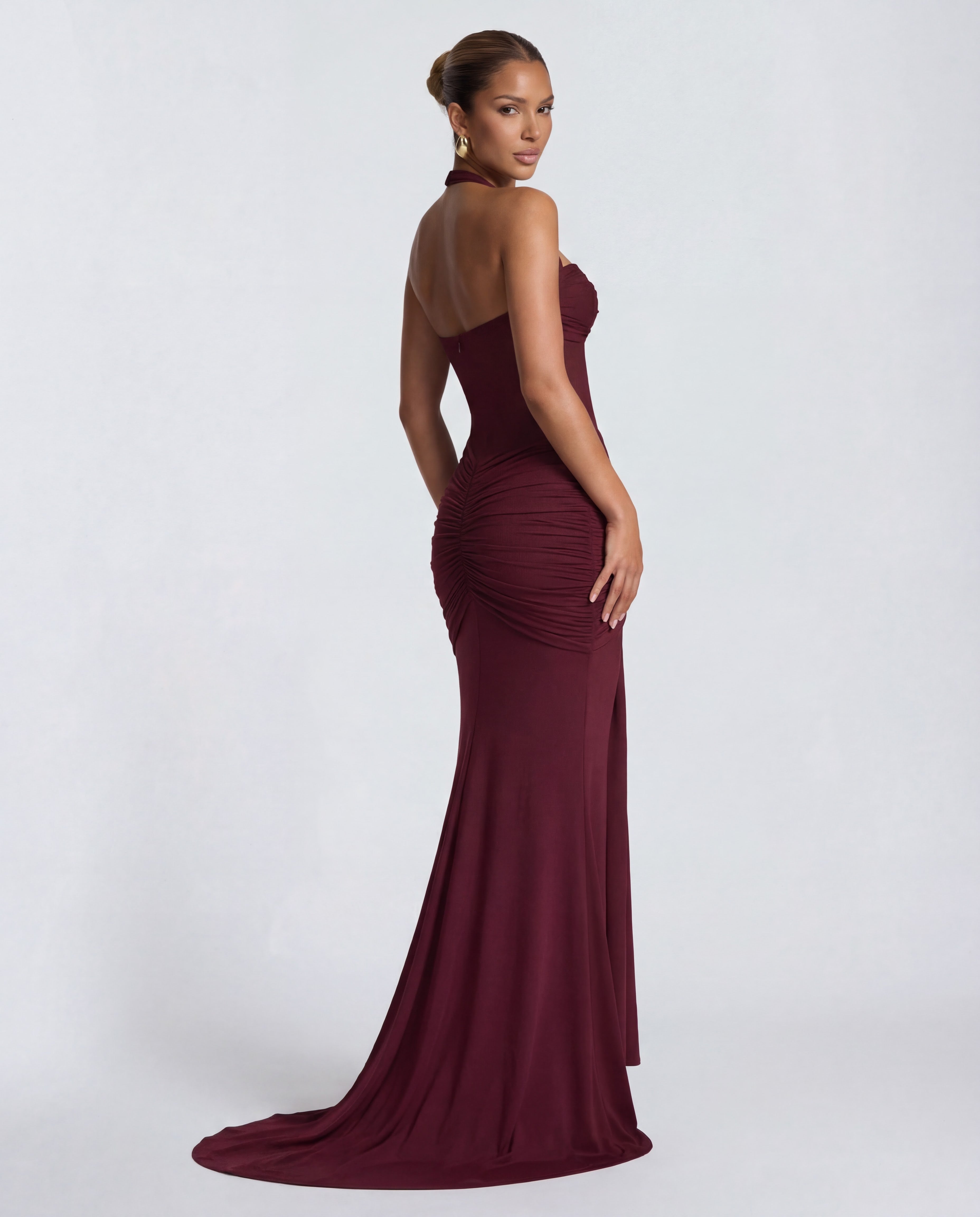 Valentina | Twisted Bust Sheer Mesh Maxi Dress