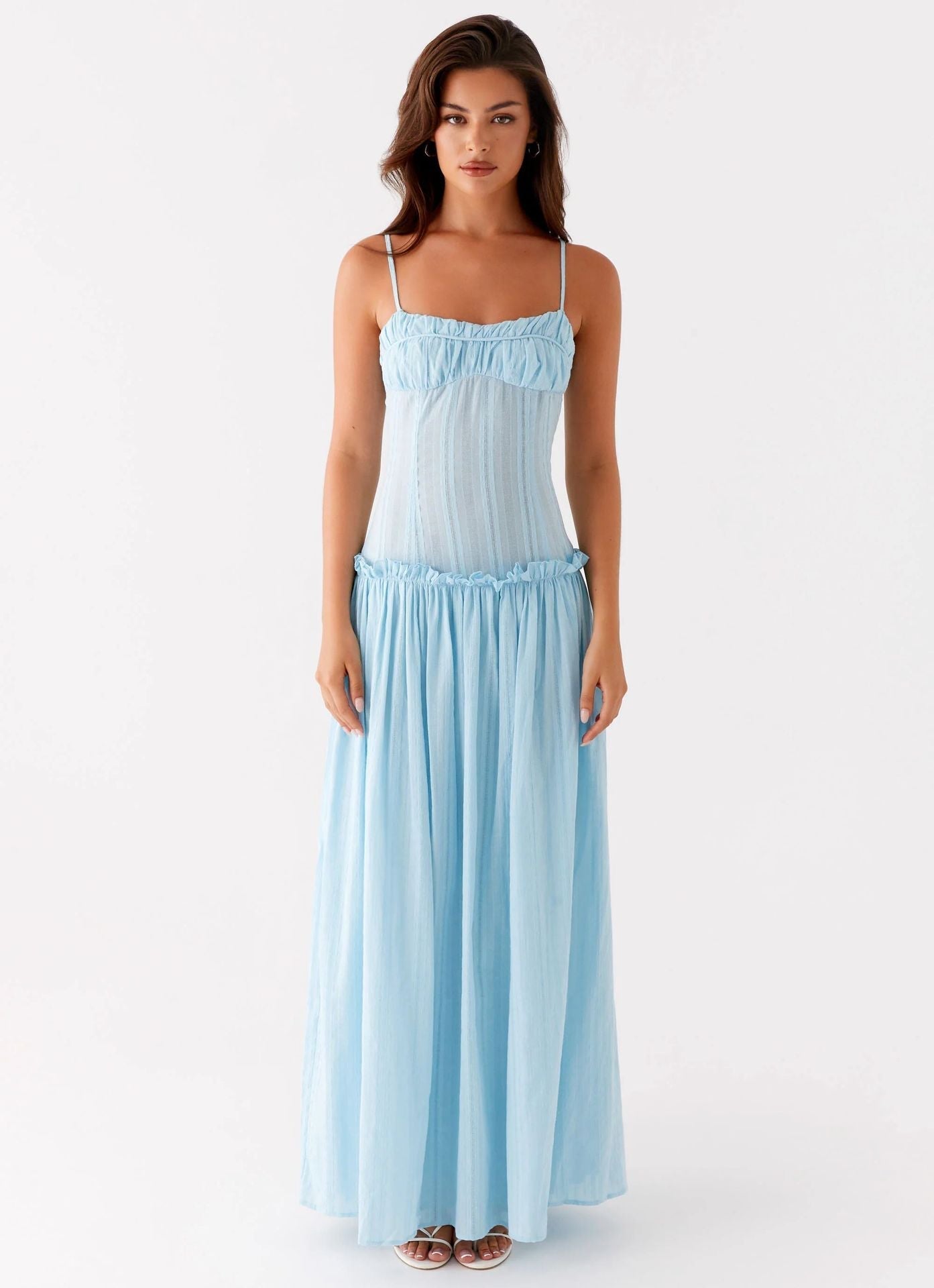Jamy | Elegant Back Slip Color-Block Maxi Dress