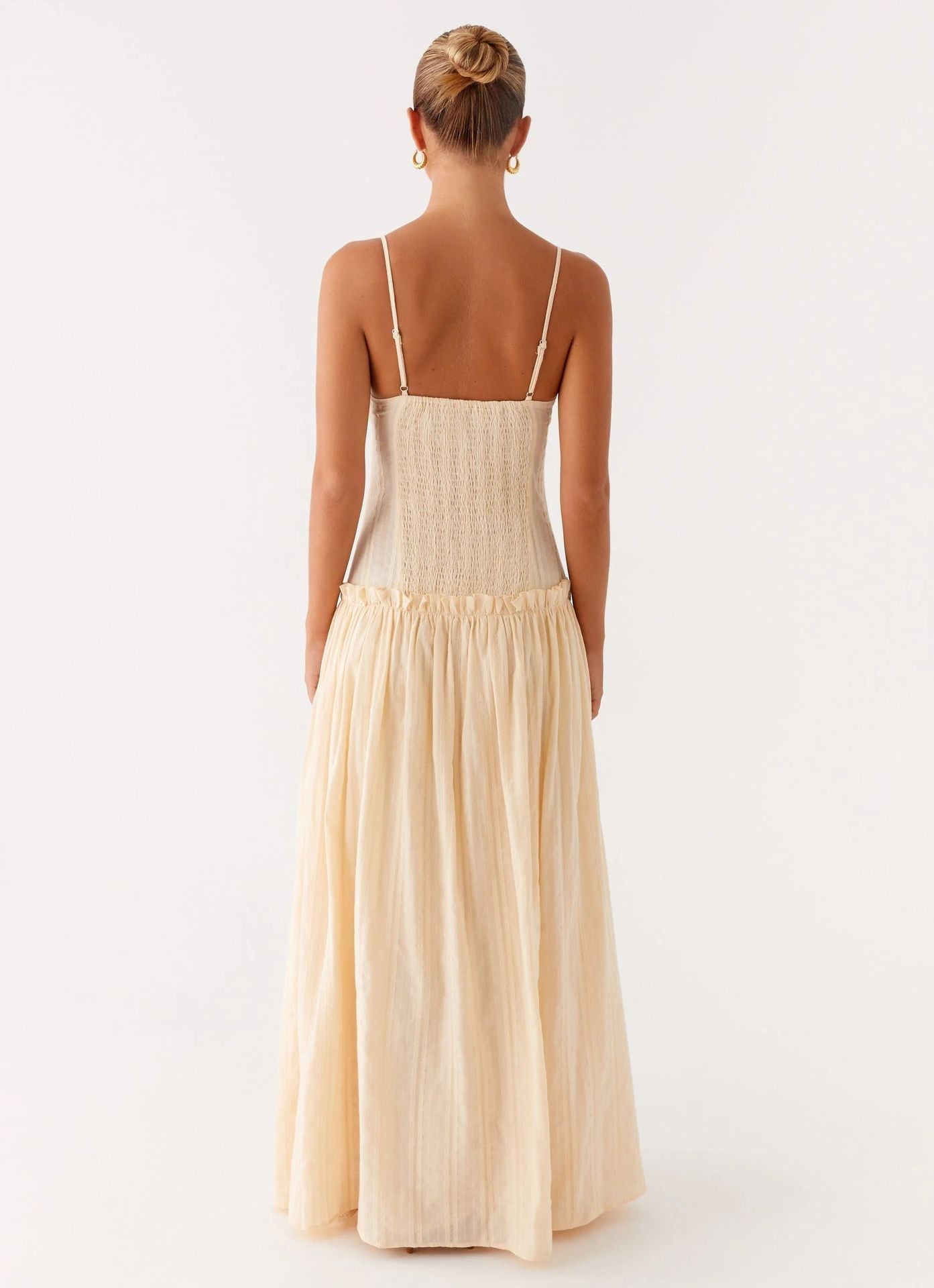 Jamy | Elegant Back Slip Color-Block Maxi Dress