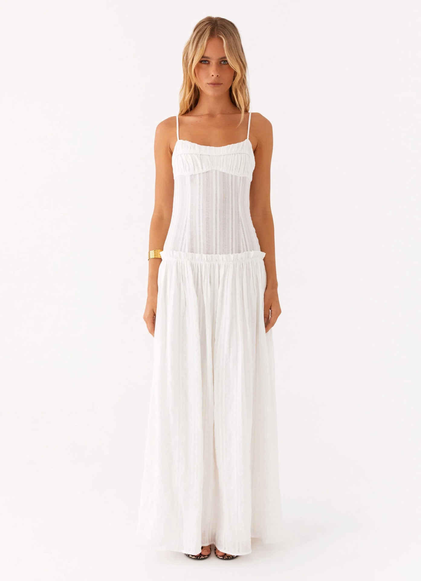 Jamy | Elegant Back Slip Color-Block Maxi Dress
