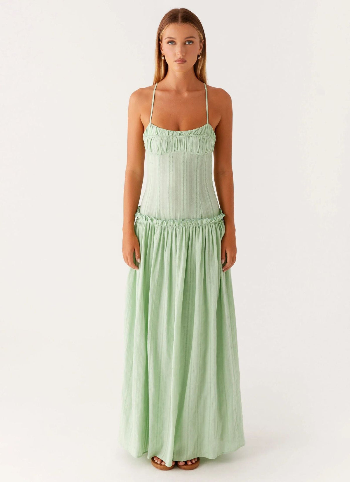 Jamy | Elegant Back Slip Color-Block Maxi Dress