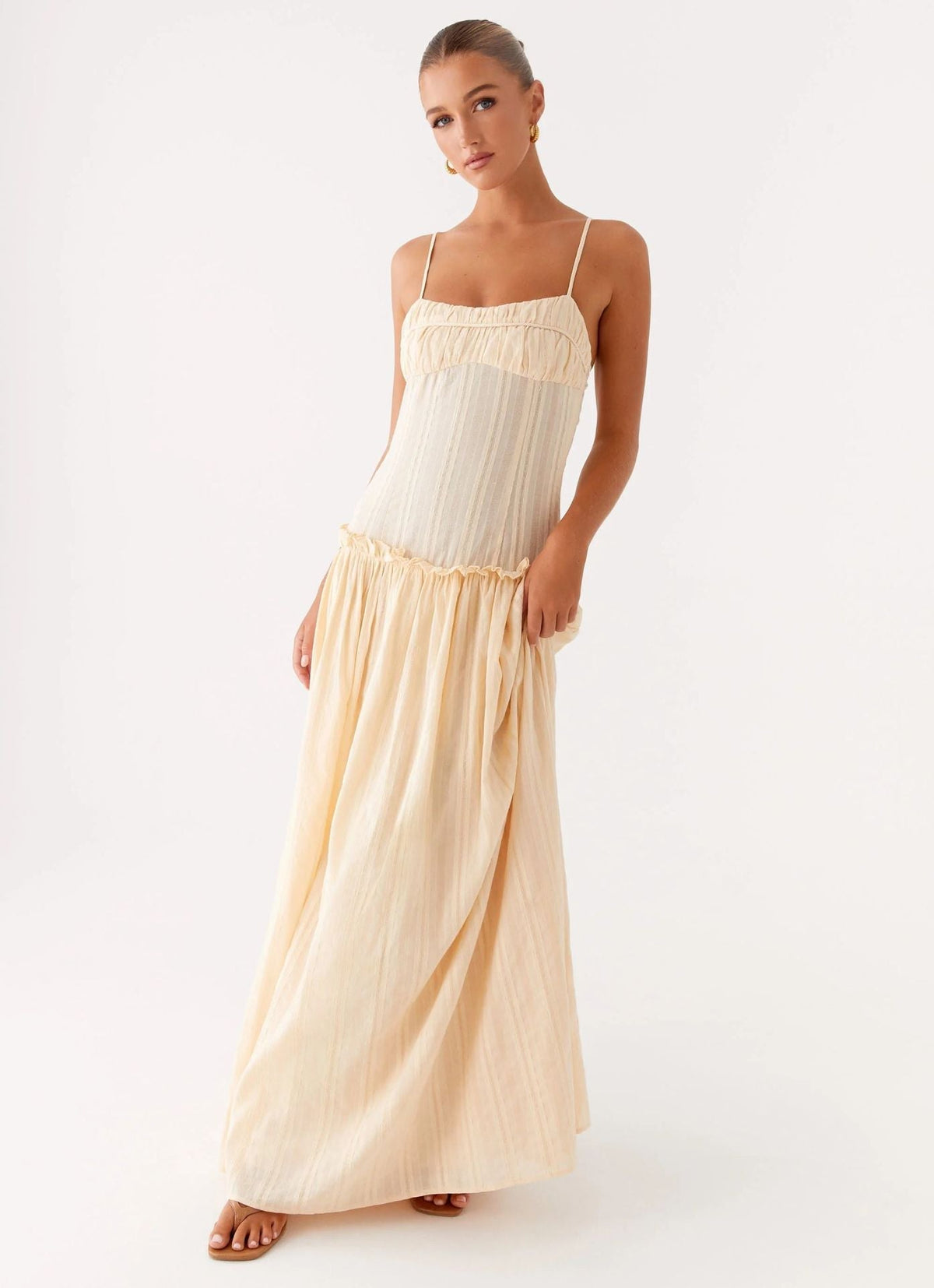 Jamy | Elegant Back Slip Color-Block Maxi Dress