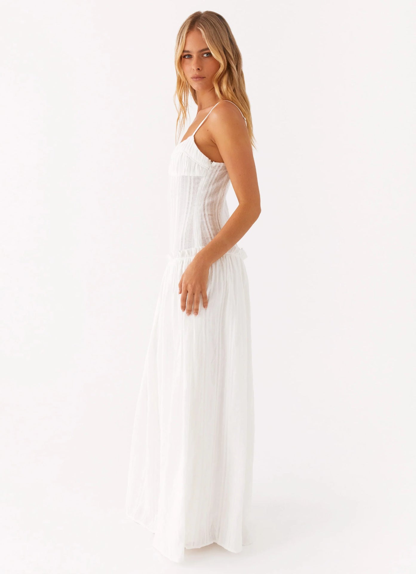 Jamy | Elegant Back Slip Color-Block Maxi Dress