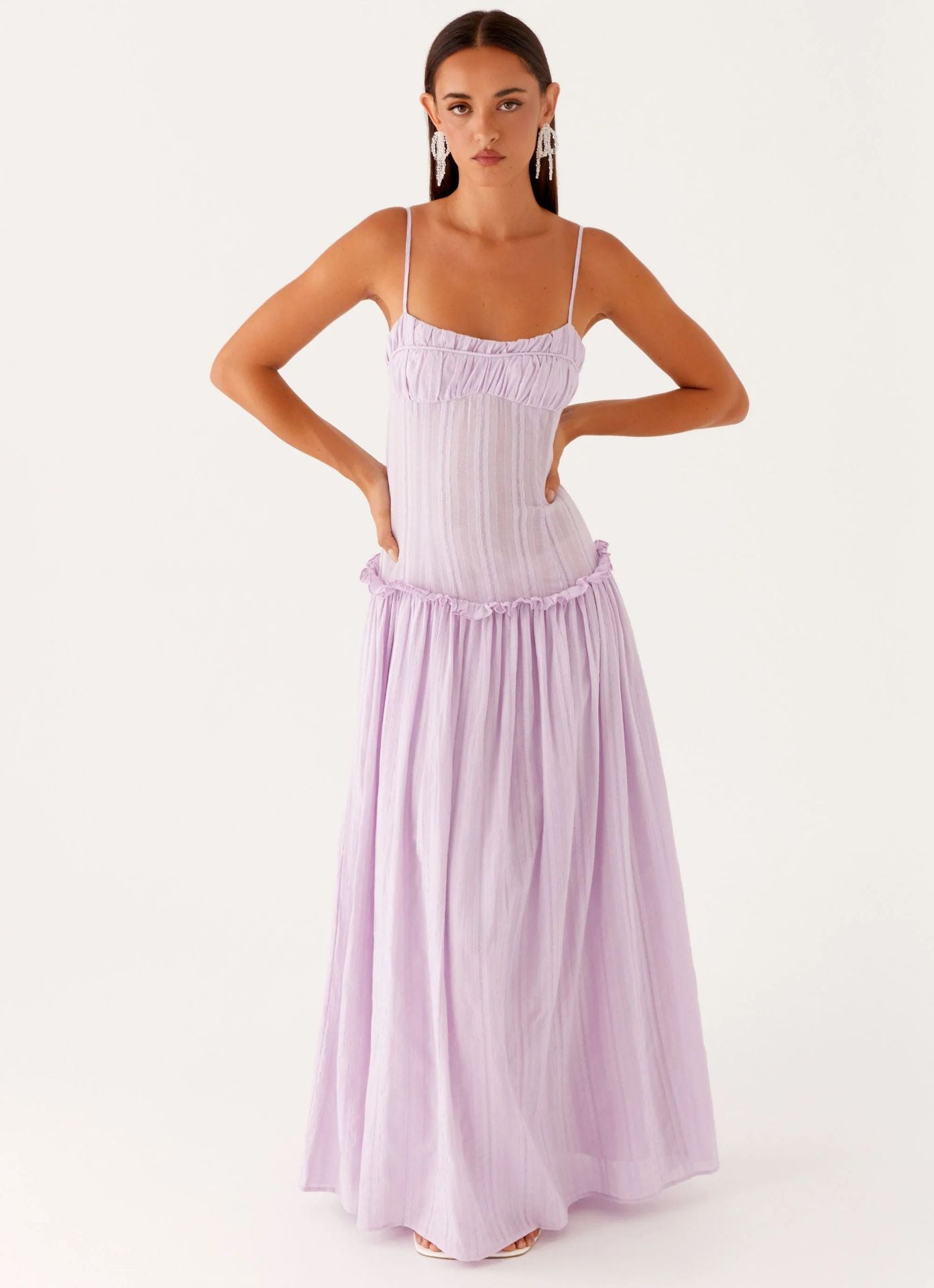 Jamy | Elegant Back Slip Color-Block Maxi Dress