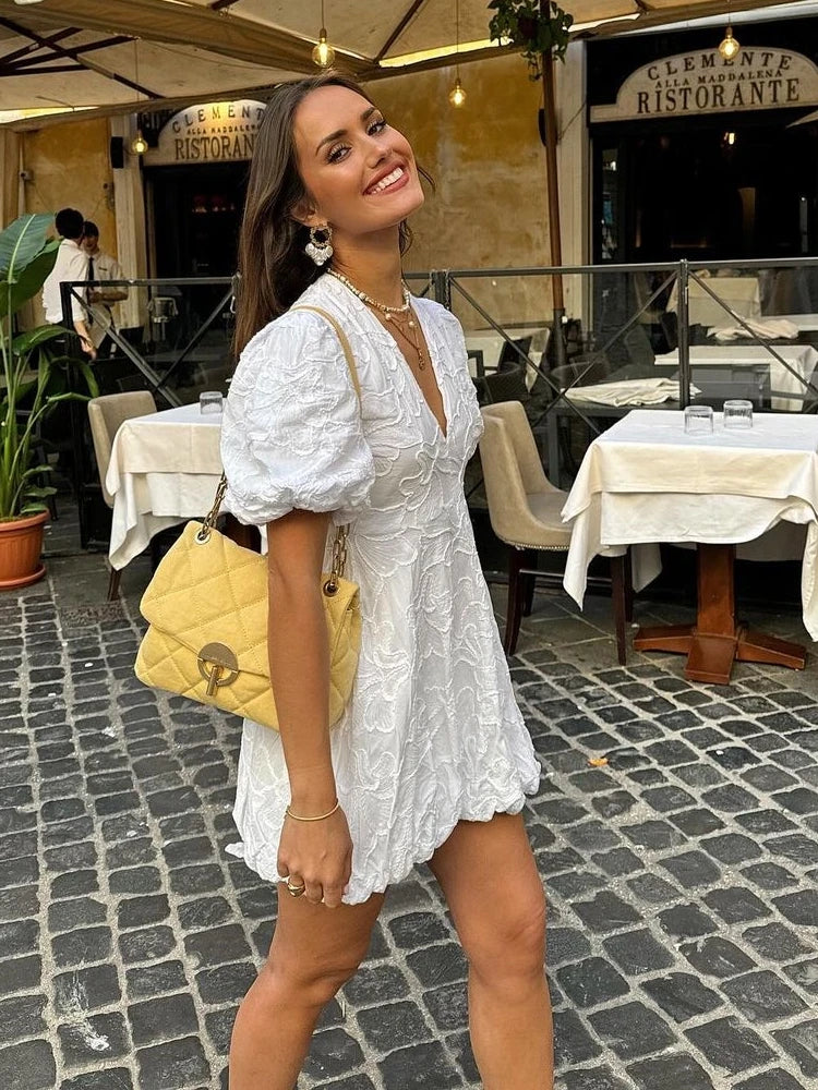 Melanie | Flowy Carefree Golden Hour Romantic Mini Dress