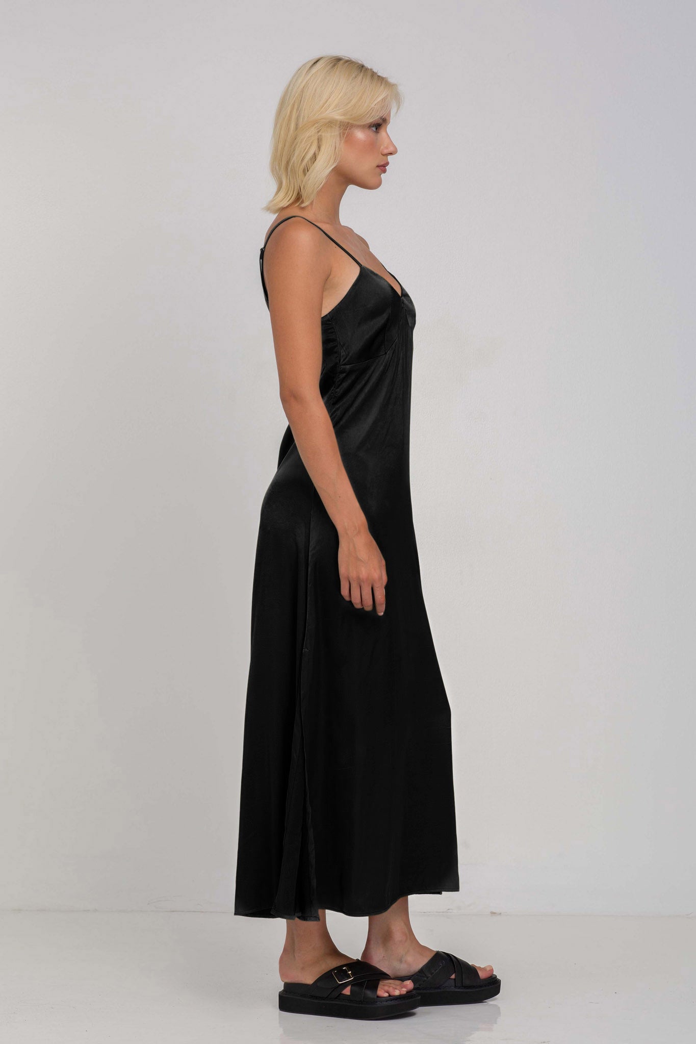 Camy | Black Cami Midi Dress