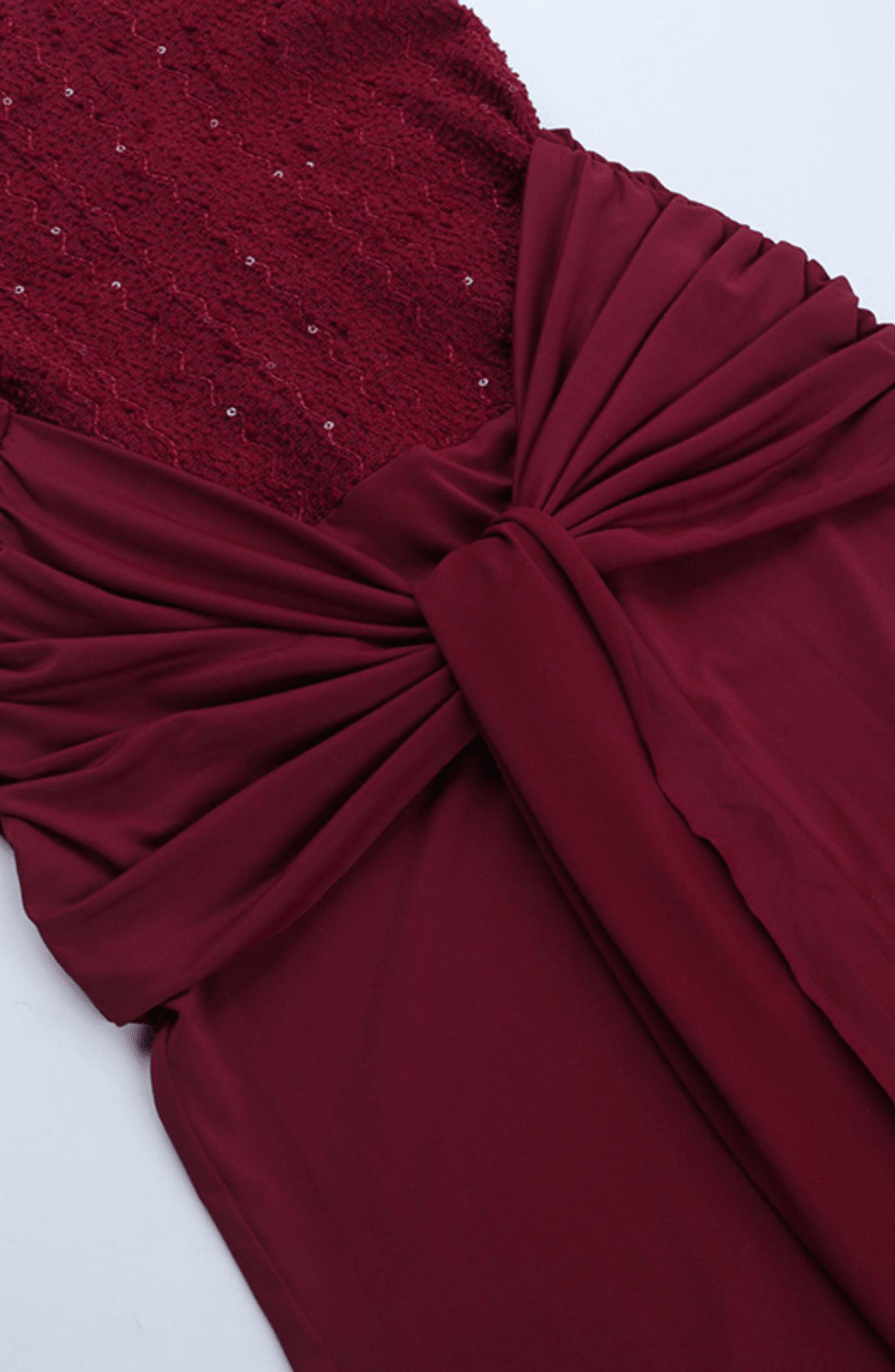 Allegra - Burgundy drape detail