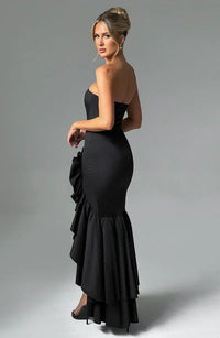 Martyna | Strapless High-Low Ruffle Maxi Dress