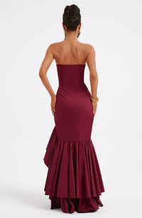 Martyna | Strapless High-Low Ruffle Maxi Dress