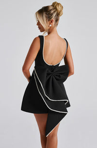 Kel | Sleeveless Pearl-Neckline Sculpted Mini Dress