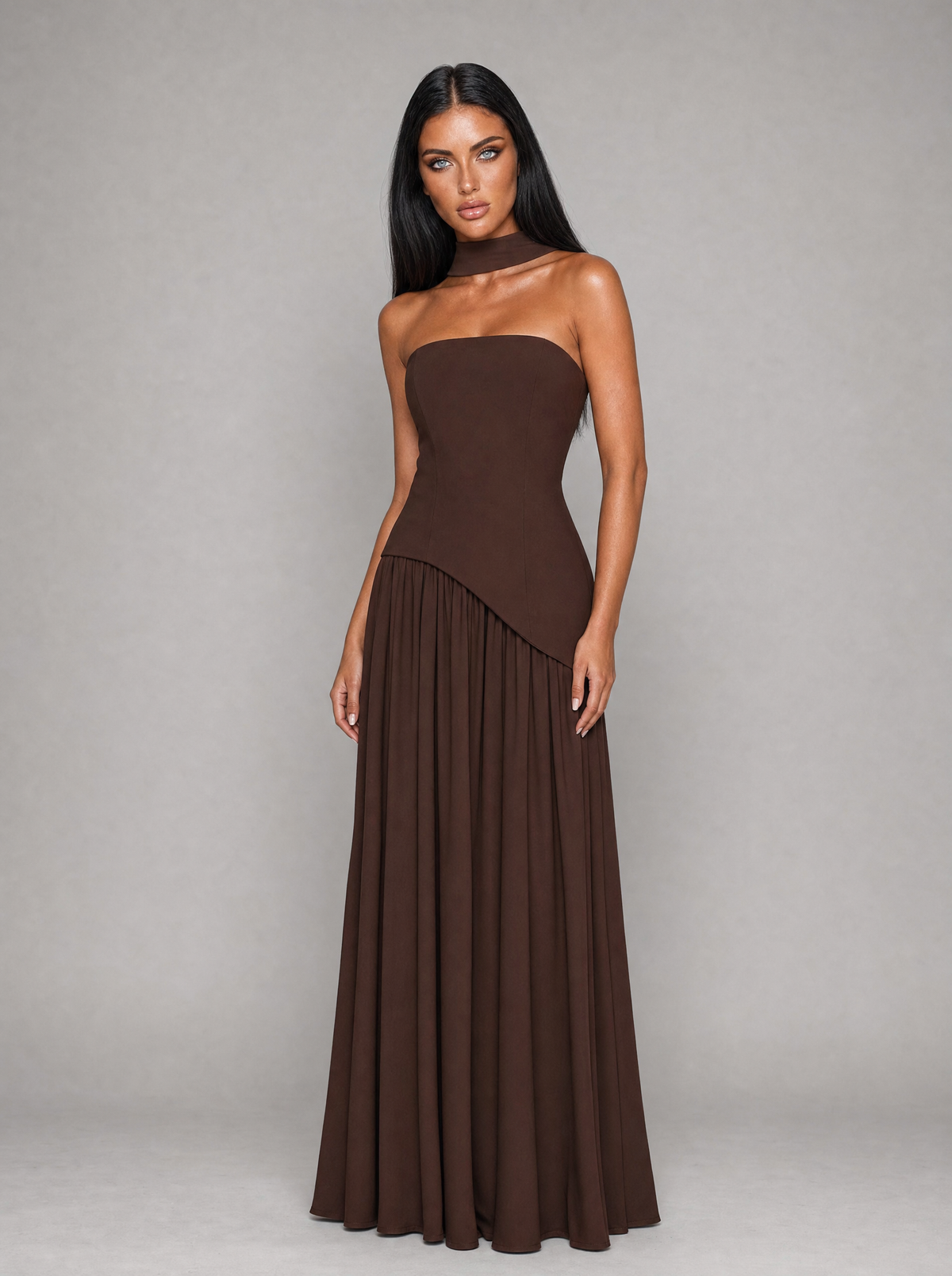 Brown Donna maxi dress - front
