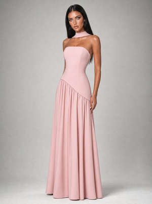 Donna | Asymmetrical Strapless Sculpted Maxi Dress