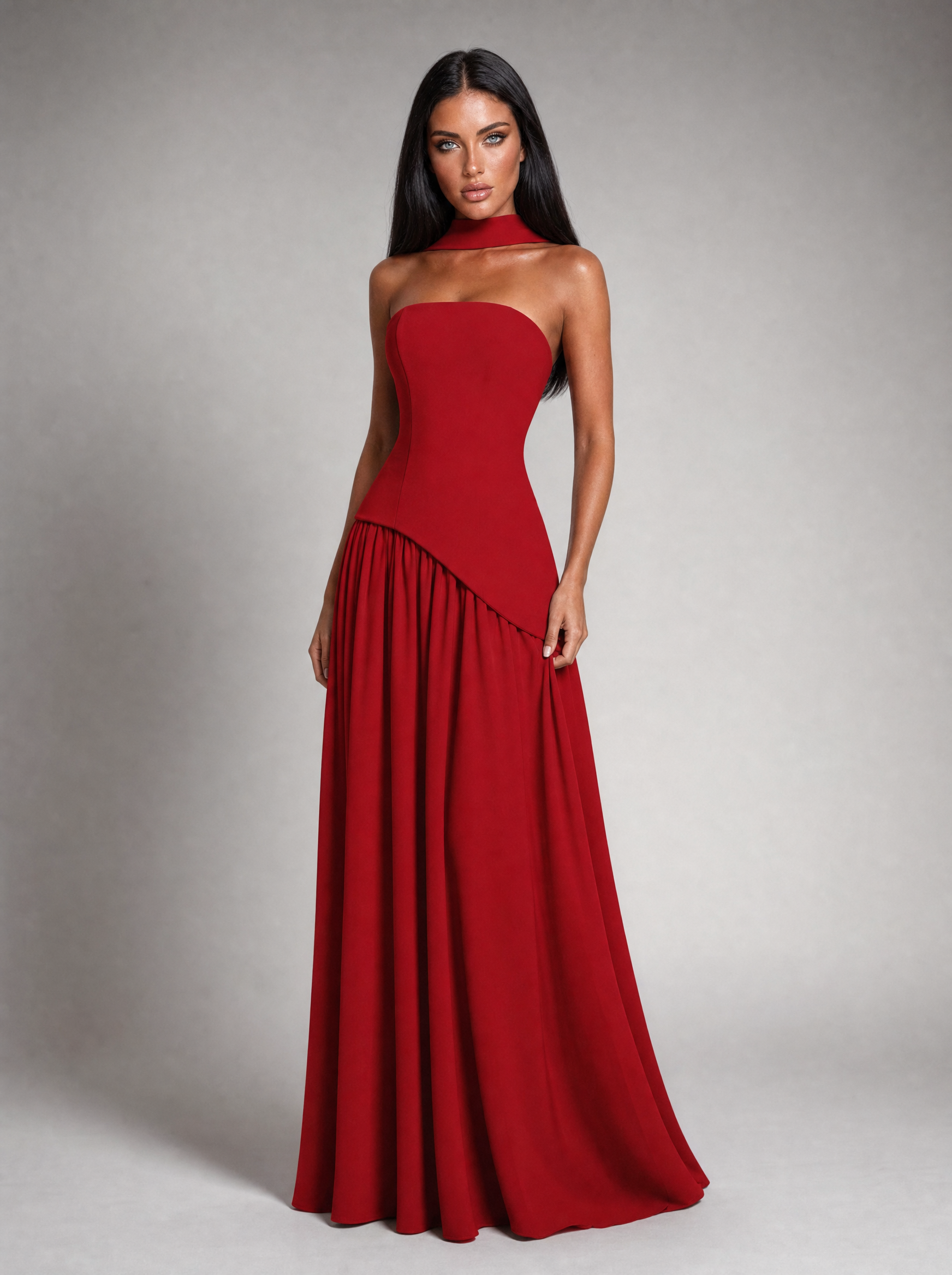 Red Donna maxi dress - front