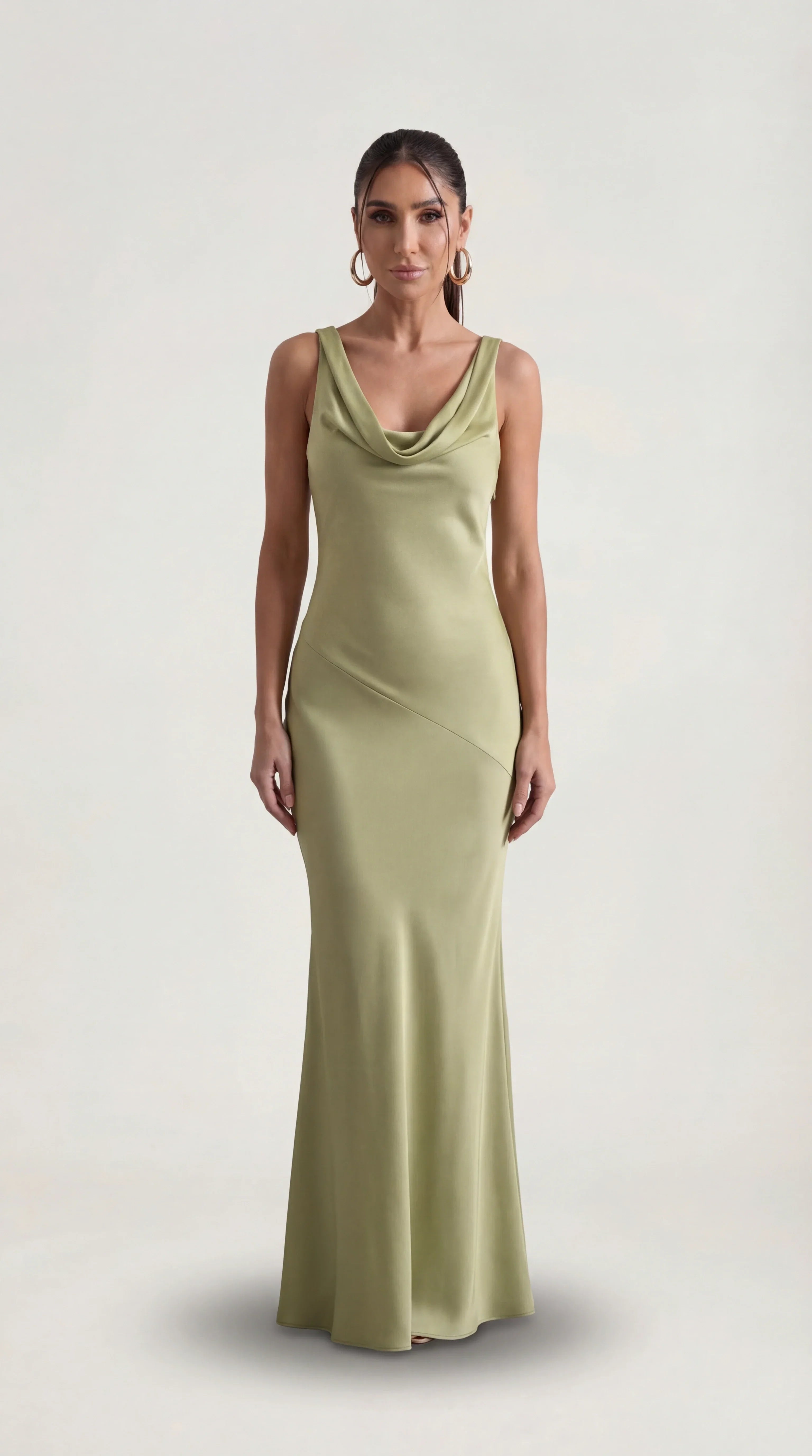 Nora | Elegant Backless Sophisticated Satin Halter Maxi Dress