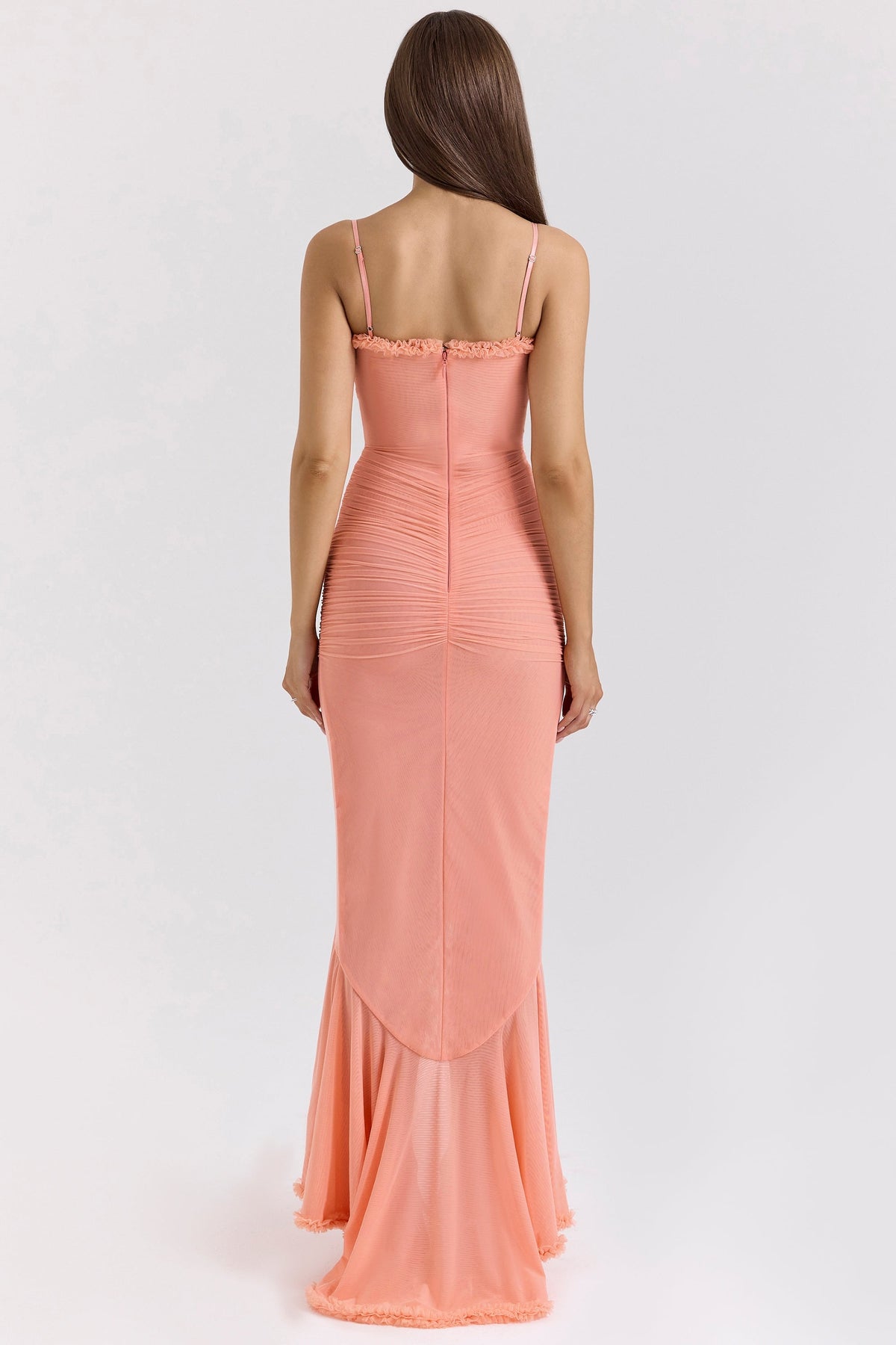 Mona | Cascading Ruffle Sweetheart Ruched Maxi Dress