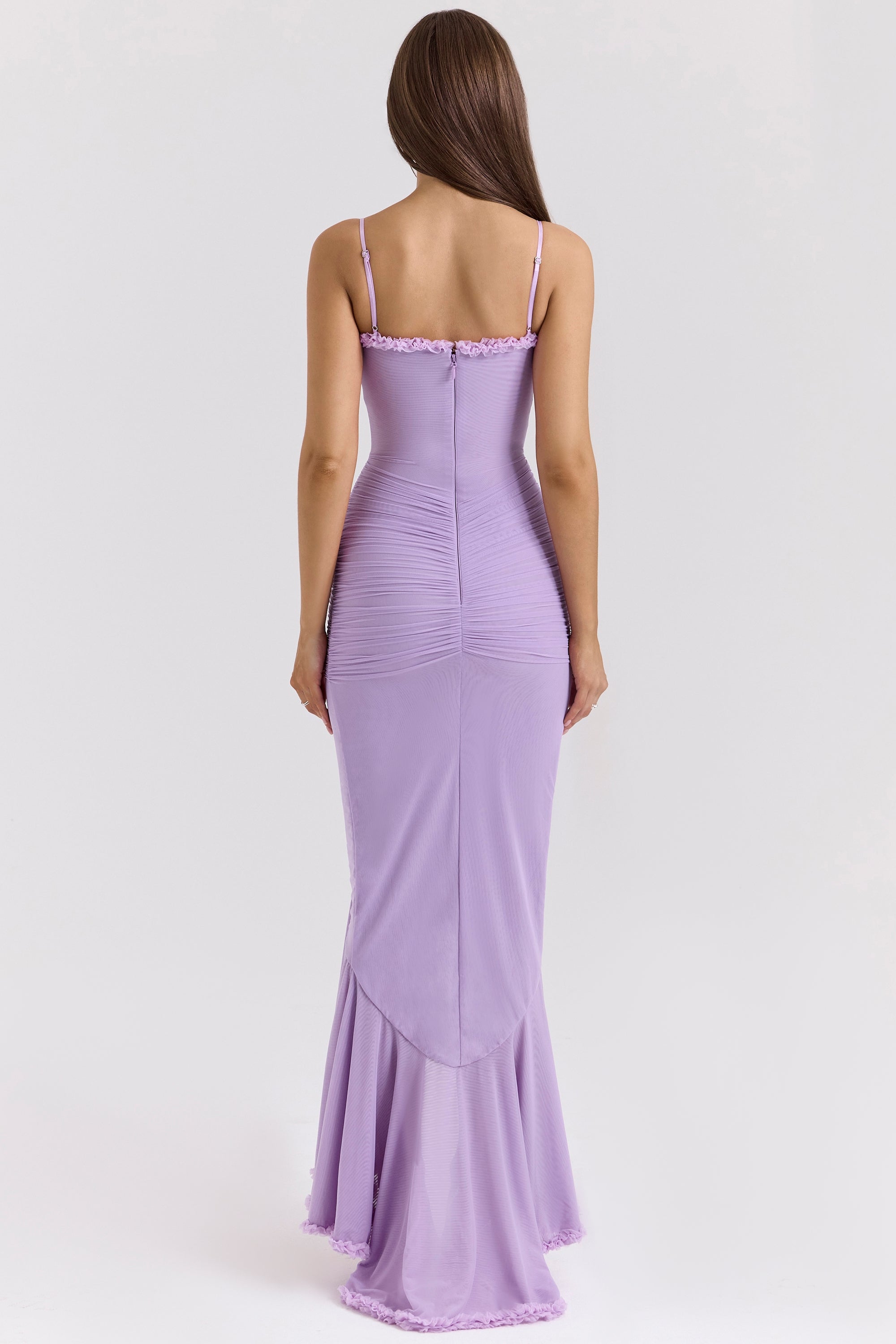 Mona | Cascading Ruffle Sweetheart Ruched Maxi Dress