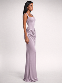 Nina lilac maxi dress - side