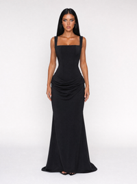 Nina black maxi dress - front