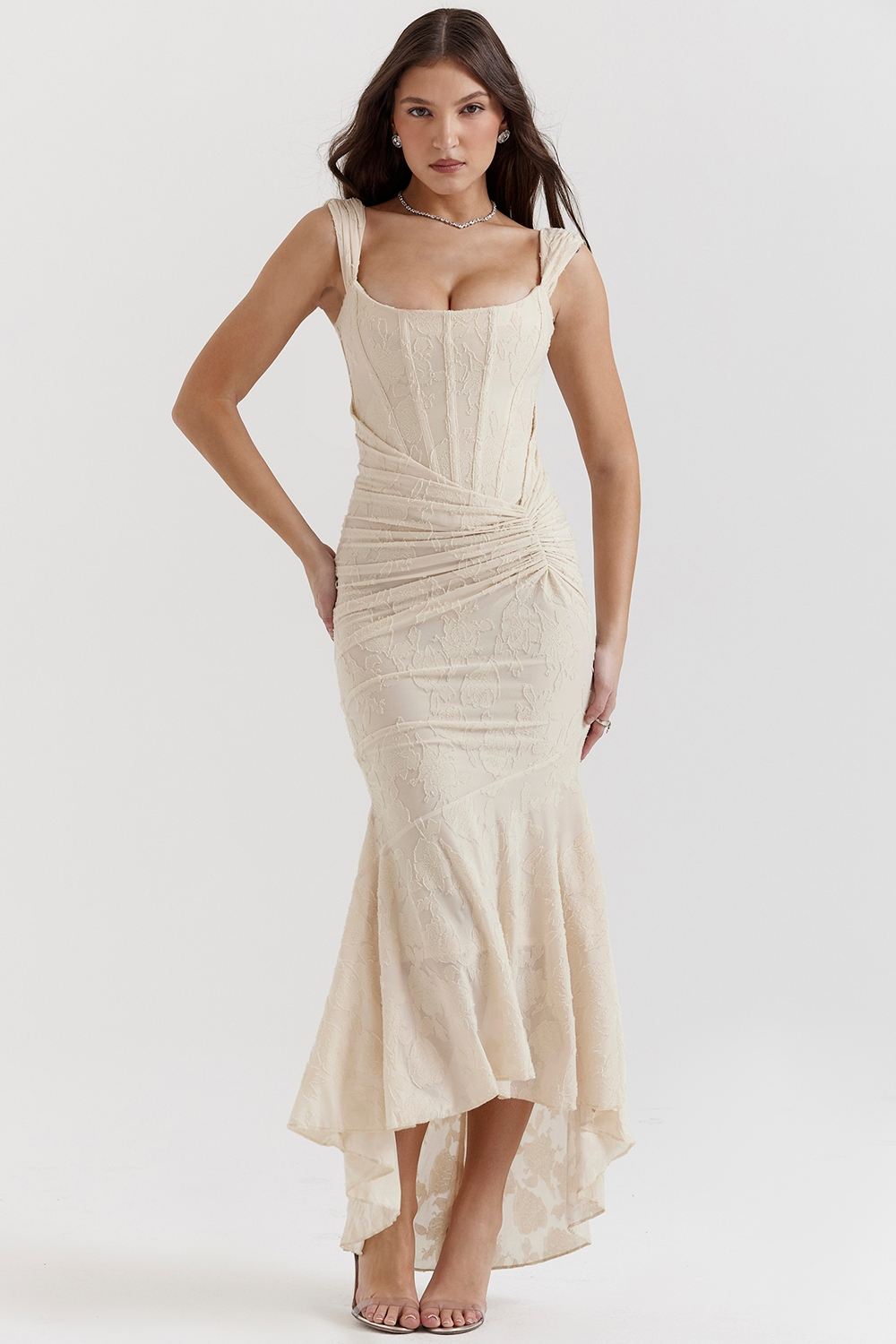 Elsie | Sculpting Sleeveless Lace Maxi Dress