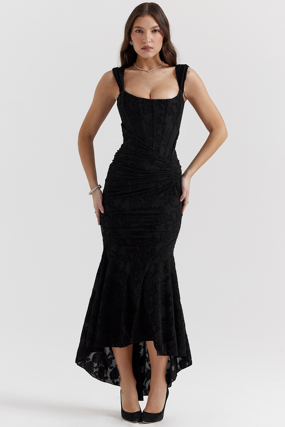 Elsie | Sculpting Sleeveless Lace Maxi Dress
