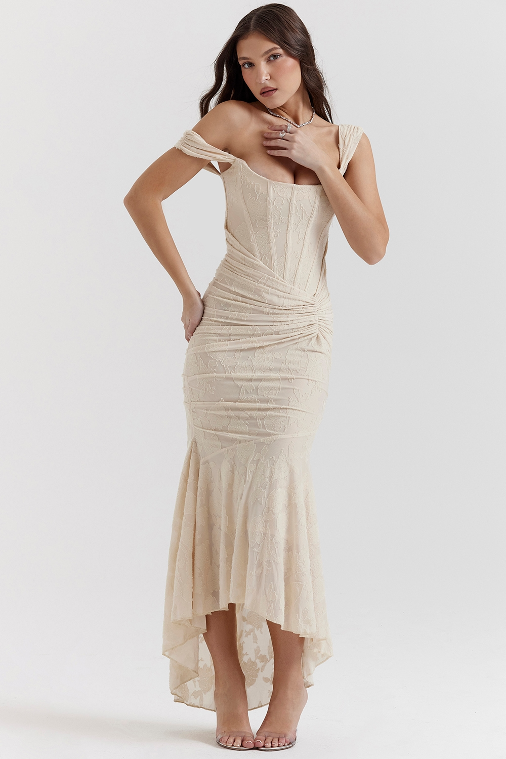 Elsie | Sculpting Sleeveless Lace Maxi Dress