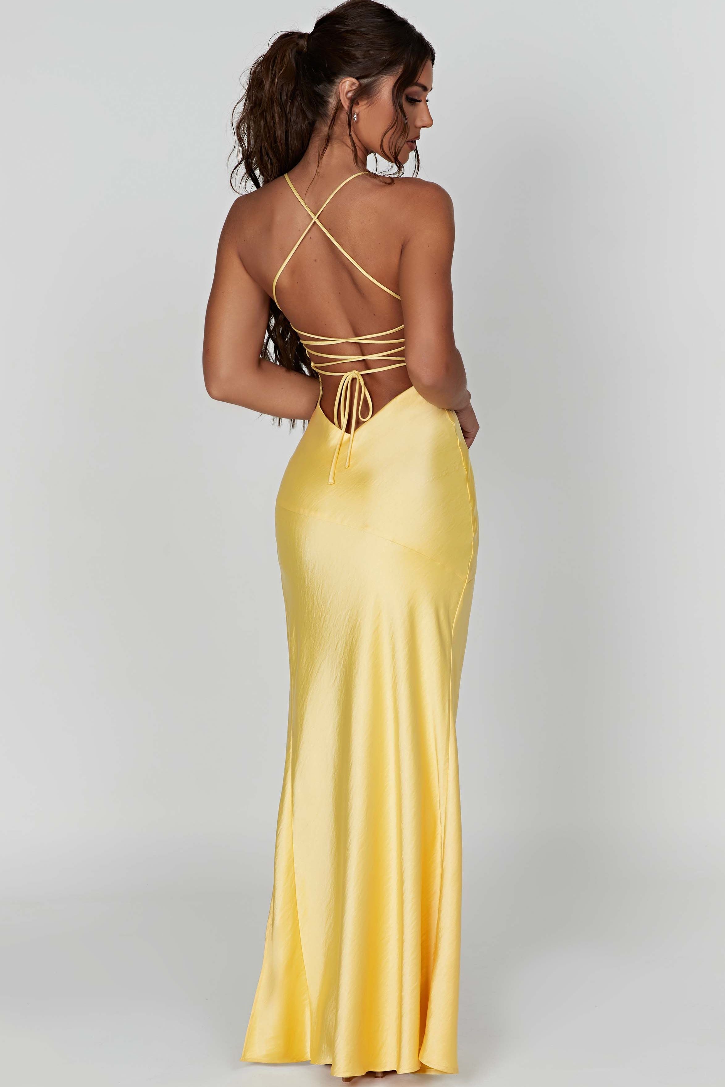 Alexia | Bias-Cut Plunging Satin Maxi Dress