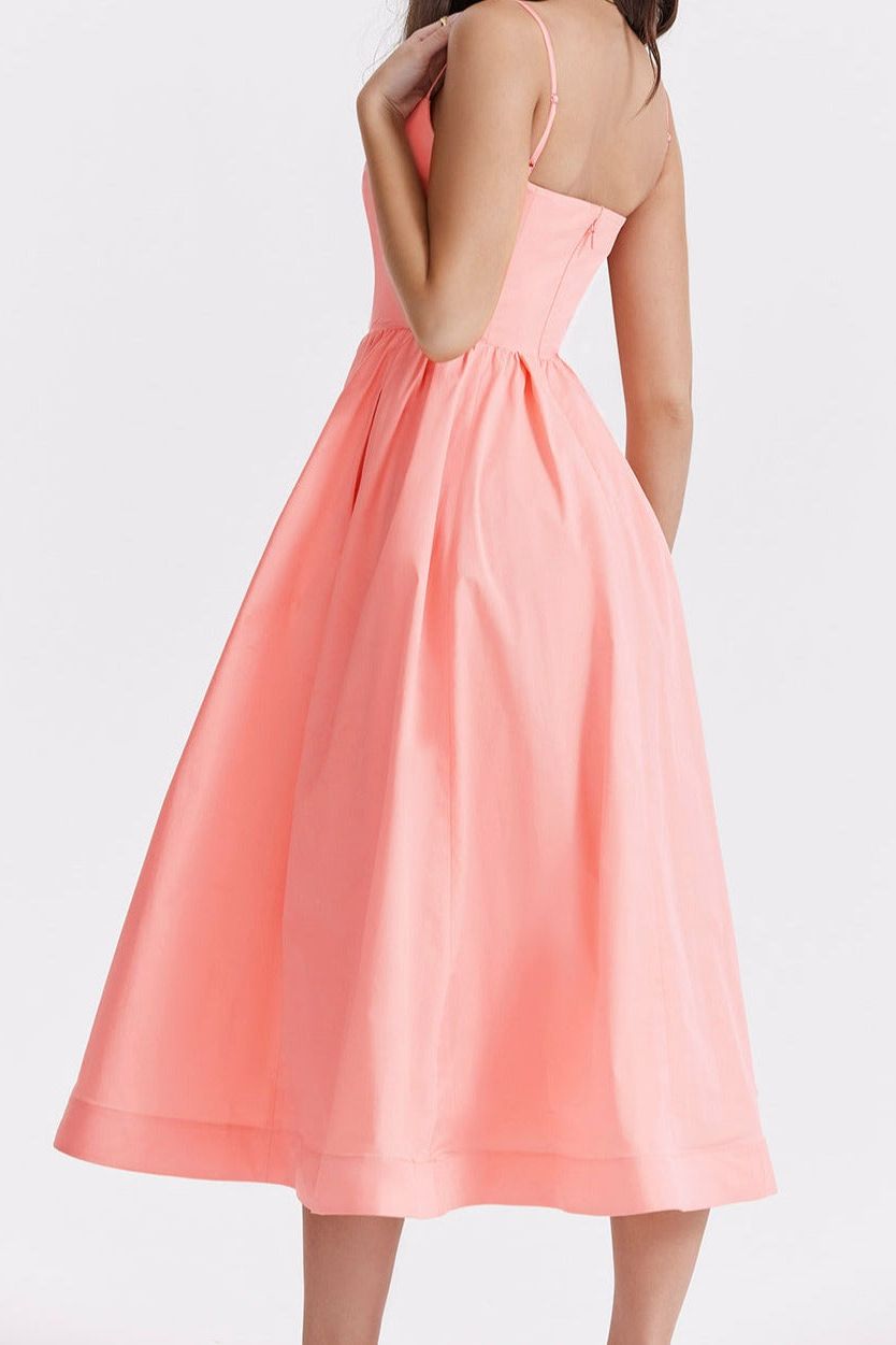 Samara | Elegant Sleeveless Open Back Midi Dress