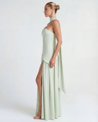 Aveline | Strapless Maxi Dress Thigh-High Split