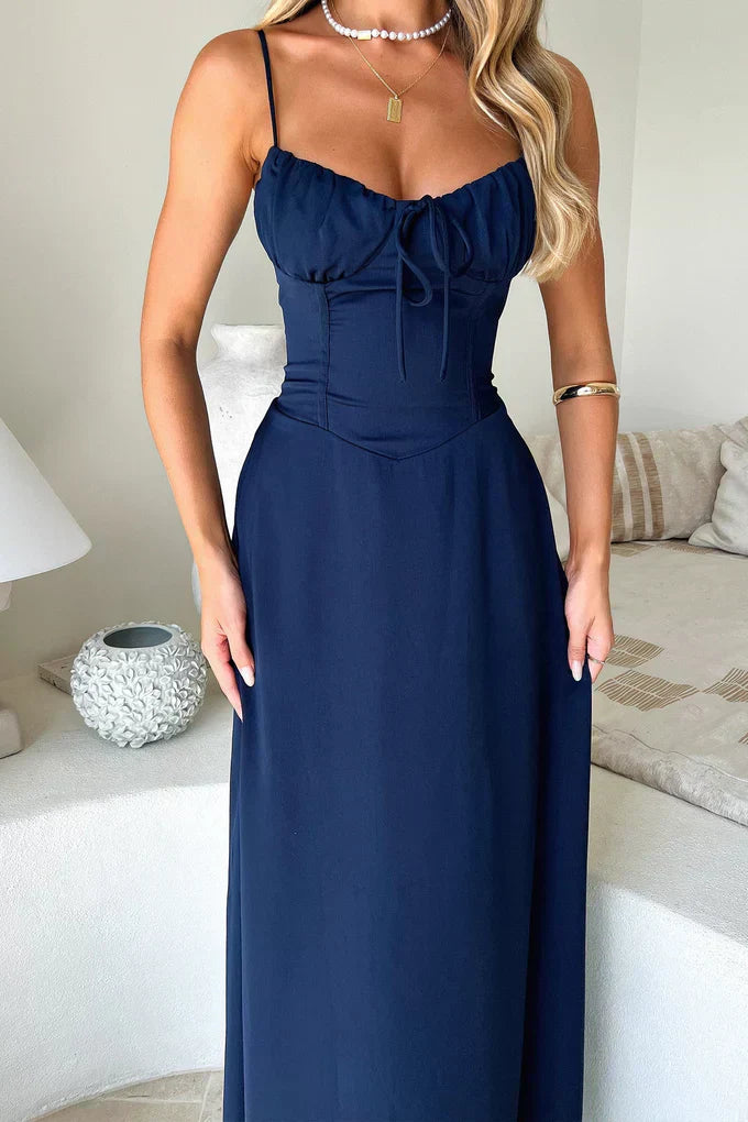 Mia | Sweetheart Tie-Front Flowy Maxi Dress